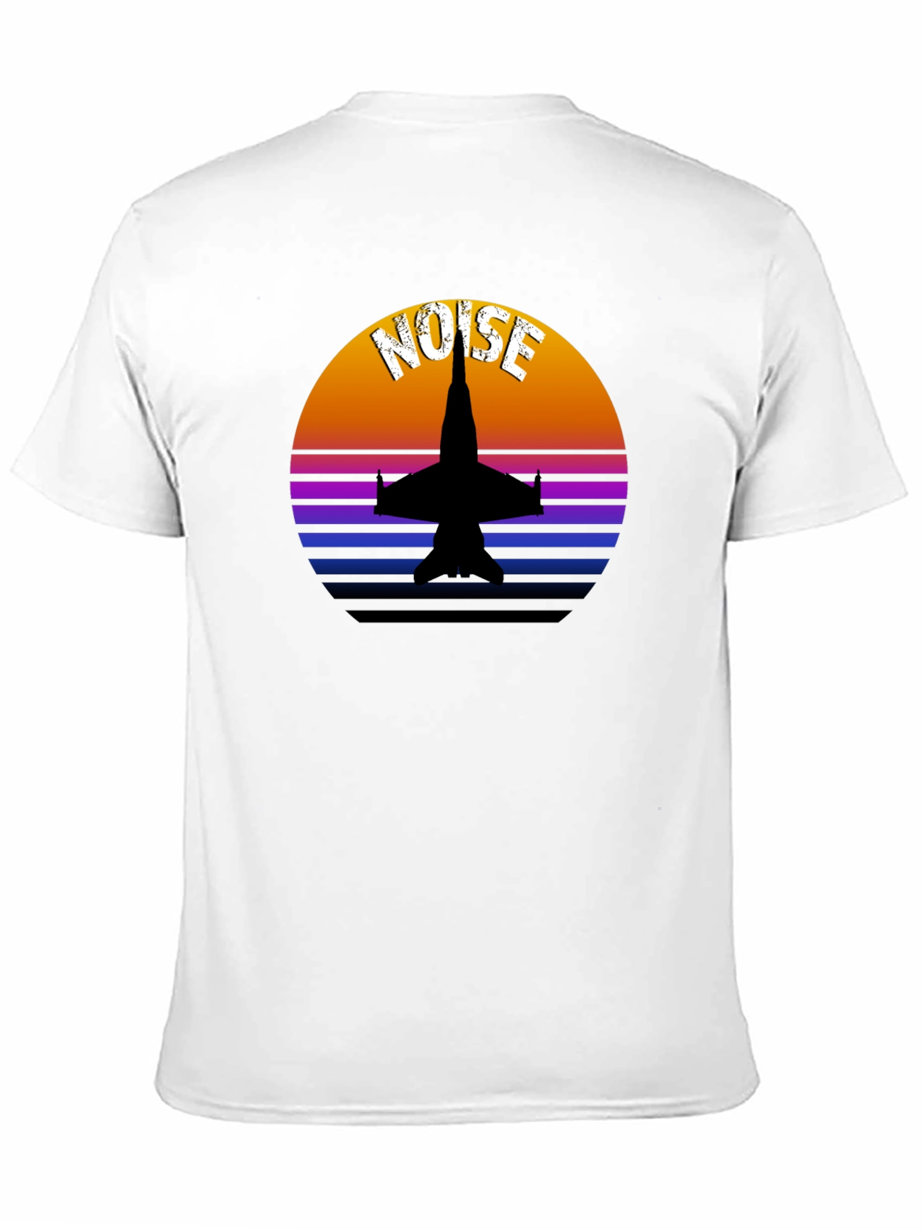 Black Retro Fighter Jet T-Shirt - Noise view 11