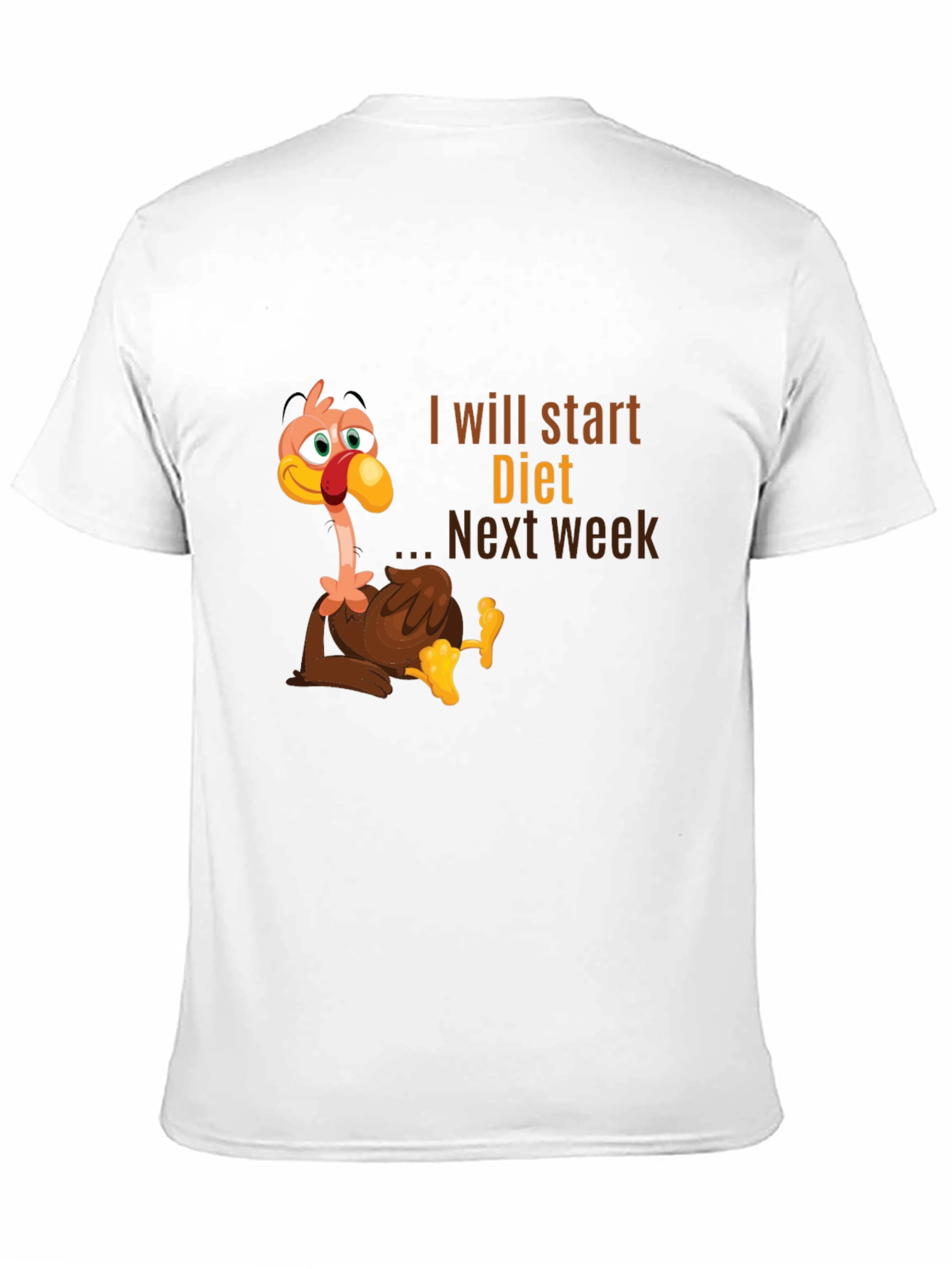 Black Funny Turkey Diet T-Shirt - Next Week view 11