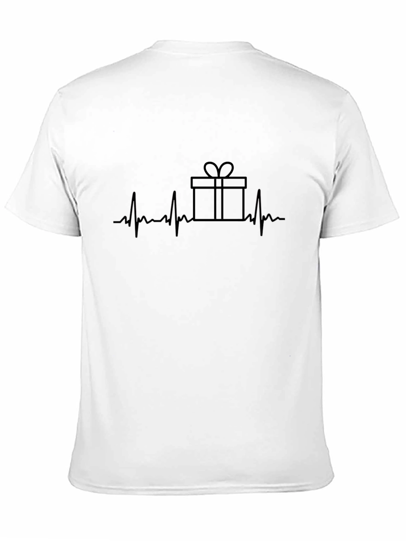 Black Gift Heartbeat Tee - Black Holiday Cheer T-Shirt view 11