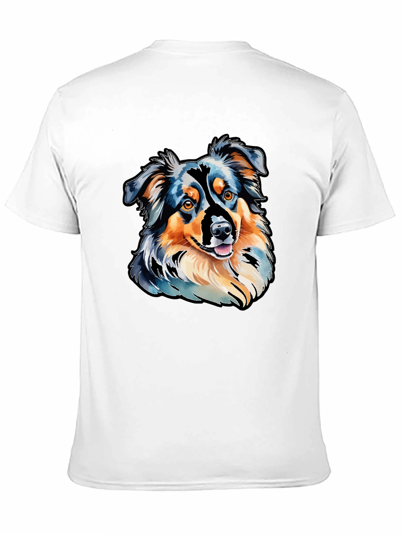 Black Aussie Dog Art T-Shirt view 11