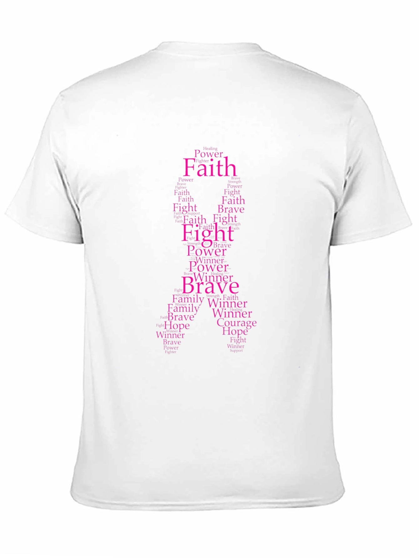 Black Faith, Fight, Brave Word Art Ribbon T-Shirt view 11
