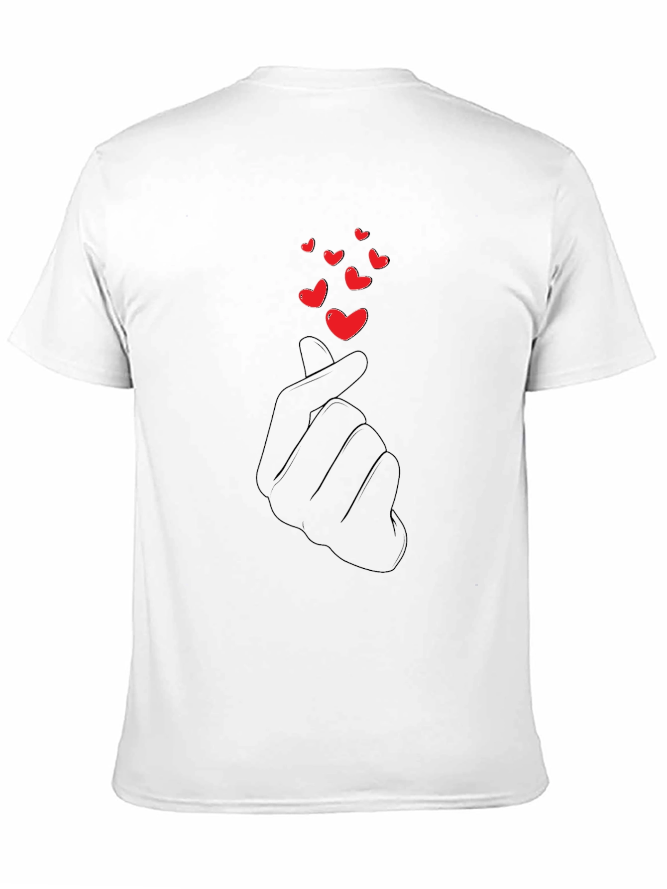 Black Heart Gesture Graphic Tee - Black Crew Neck view 11