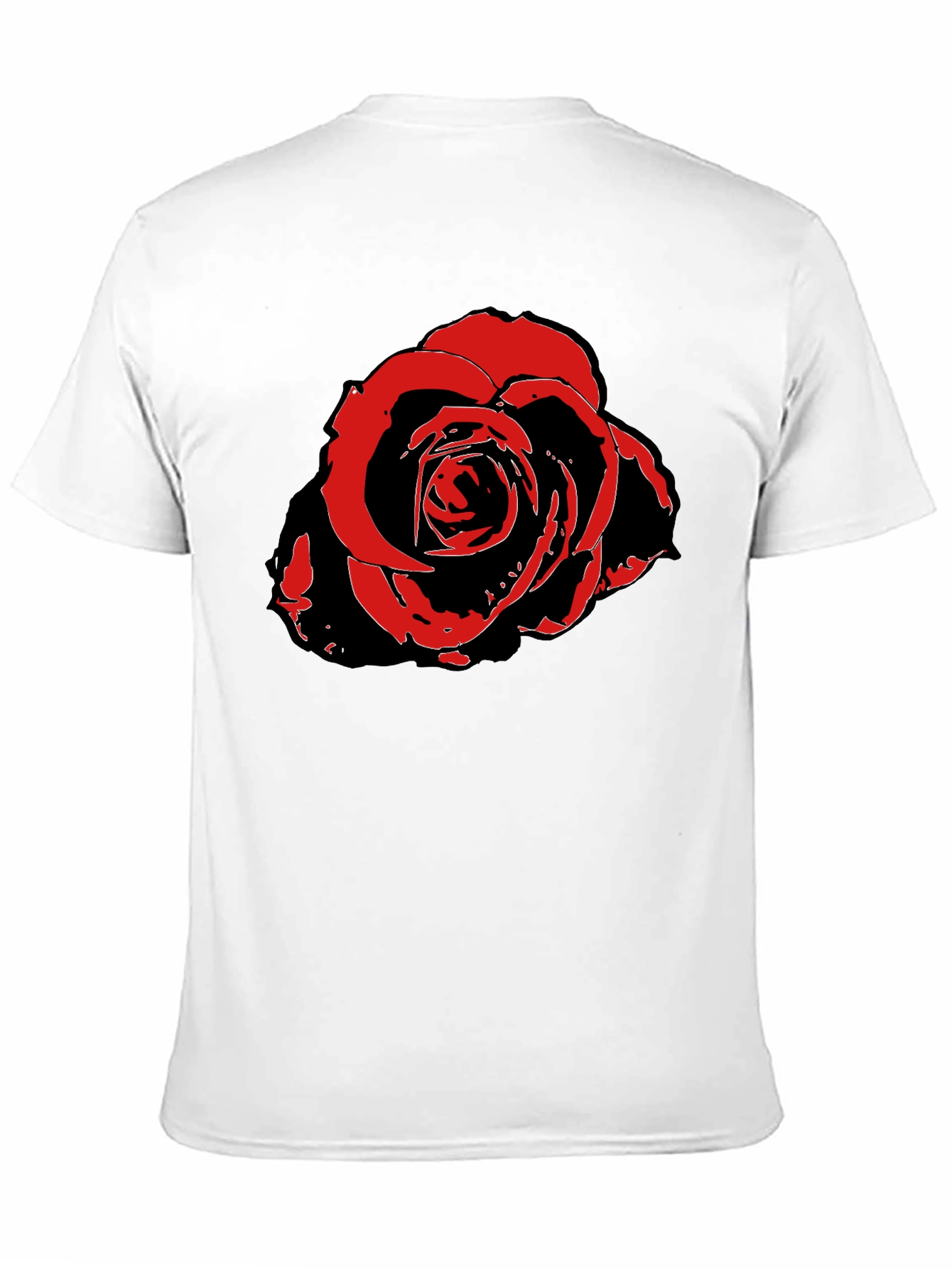 Black Bold Rose Graphic Tee - Stylish Men's Black T-Shirt view 11