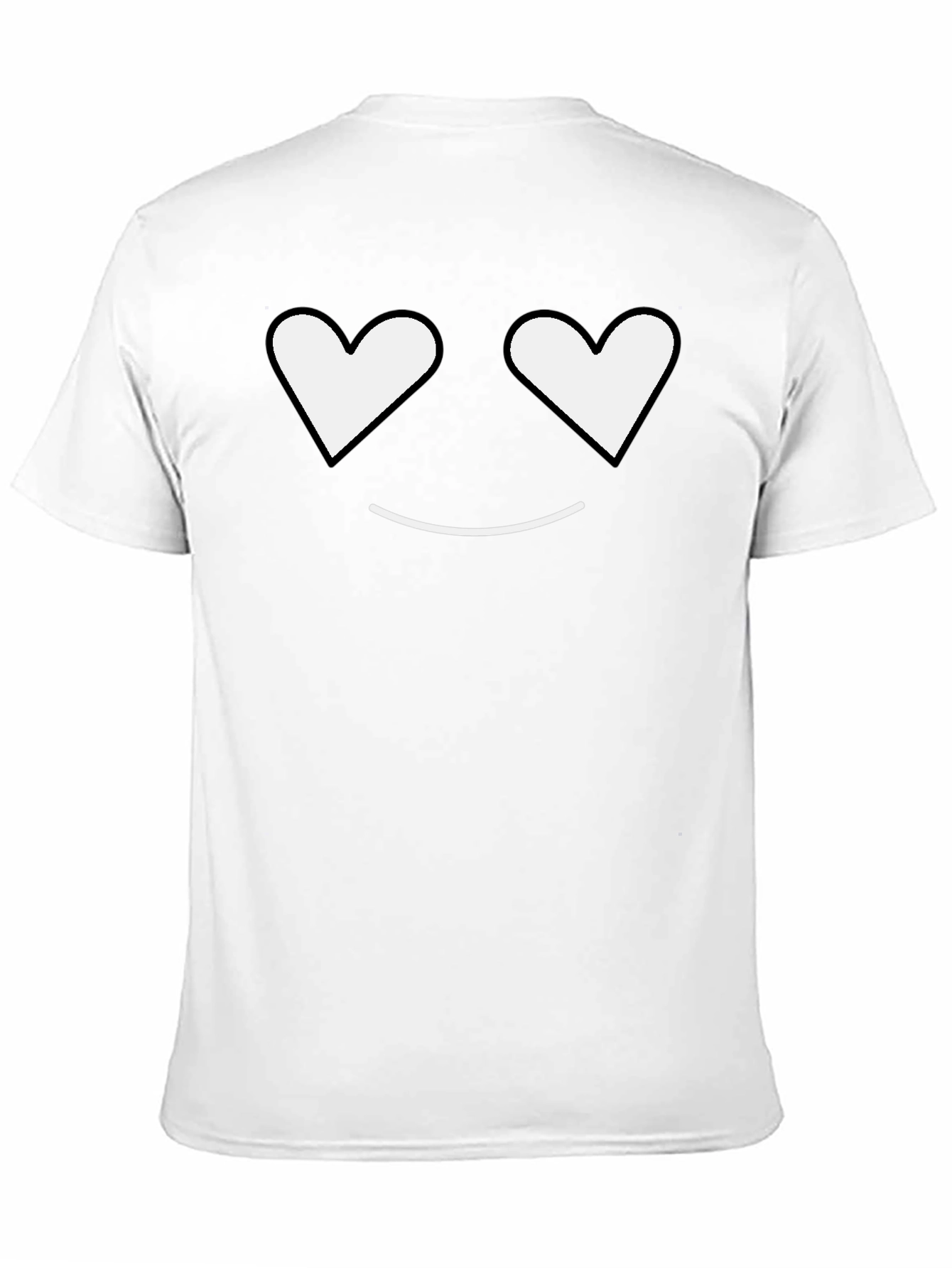 Black Heart Eyes Smiley Black T-Shirt view 11
