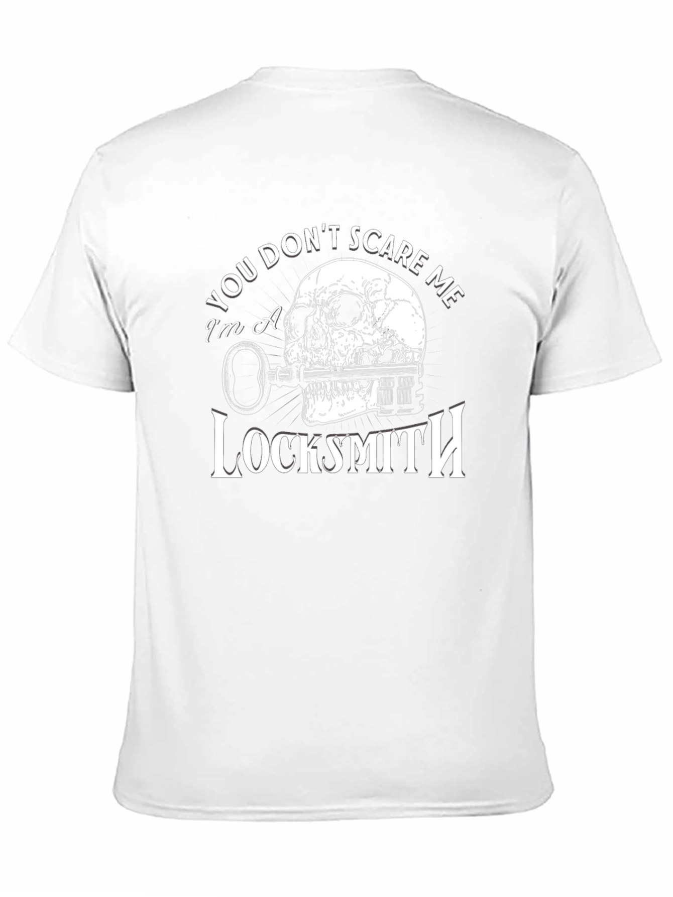 Black Locksmith Skull Graphic T-Shirt - You Don't Scare Me view 11