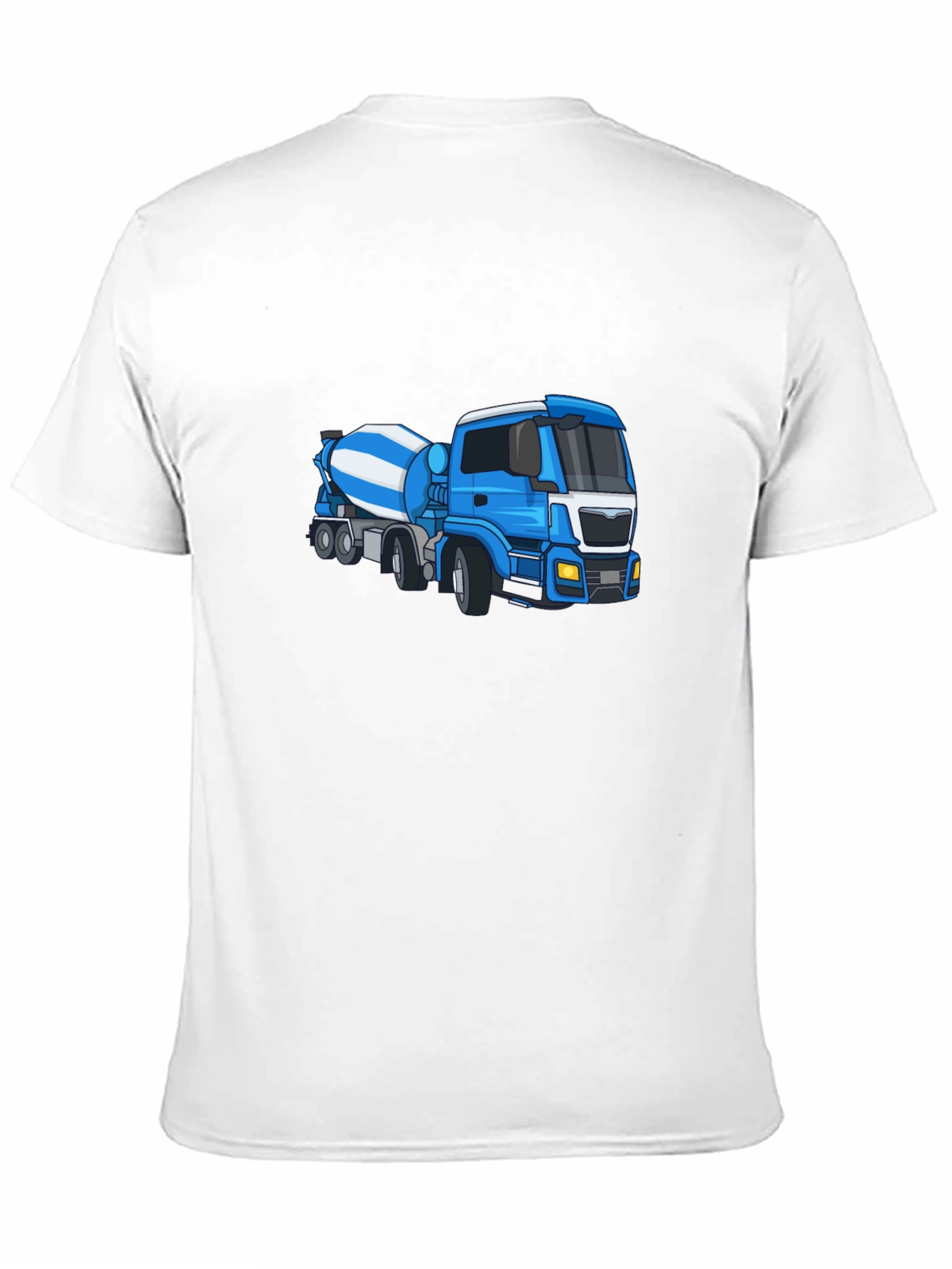 Black Black Tee with Blue Cement Mixer Truck Graphic view 11