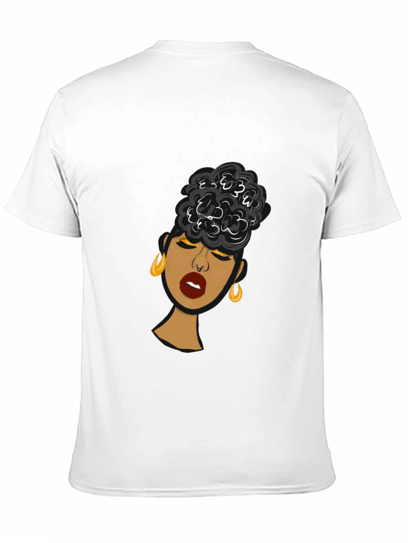 Black Black Woman Graphic Tee - Stylish Afro Puff Design view 11