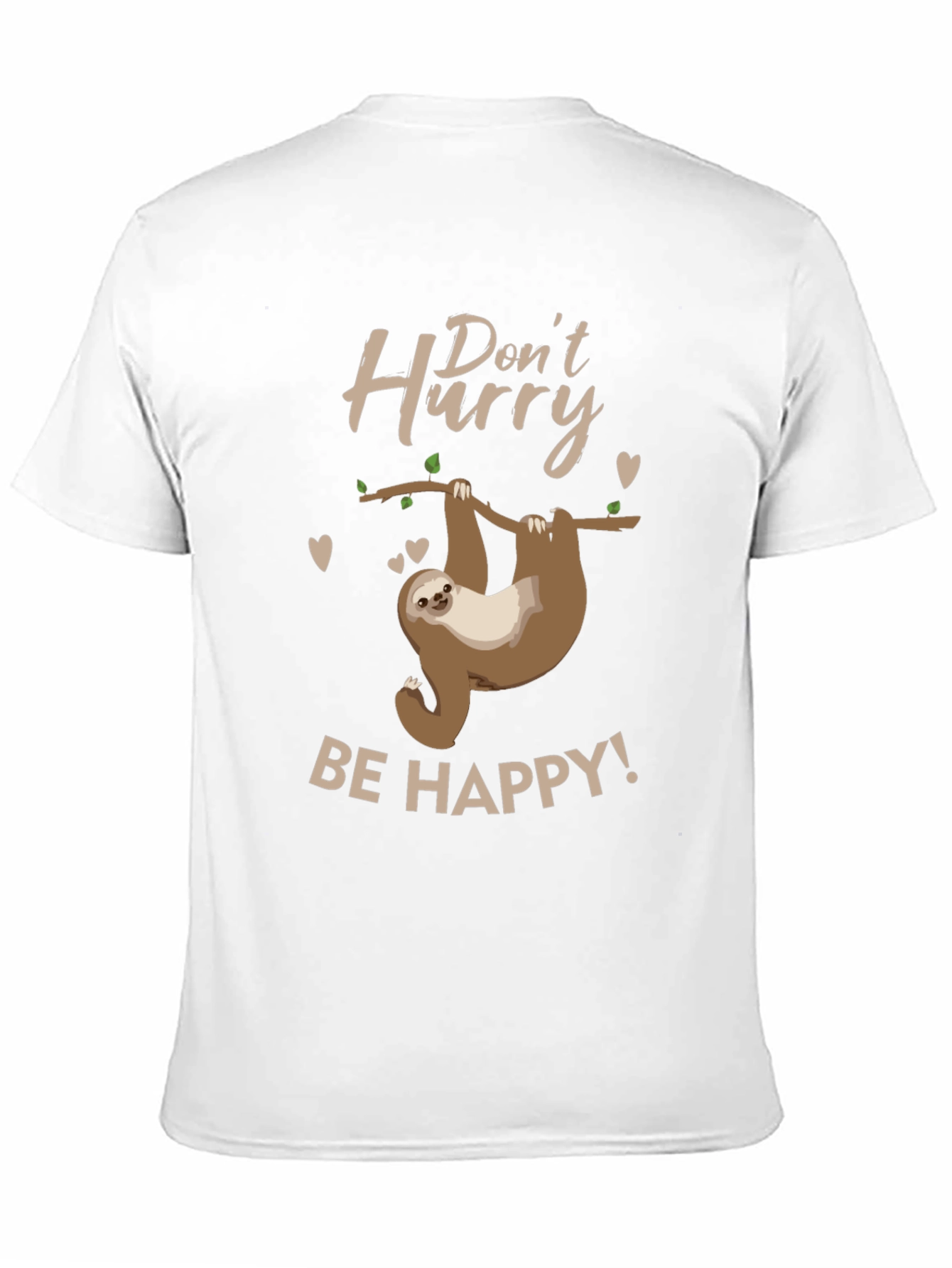 Black Don't Hurry, Be Happy Sloth T-Shirt view 11