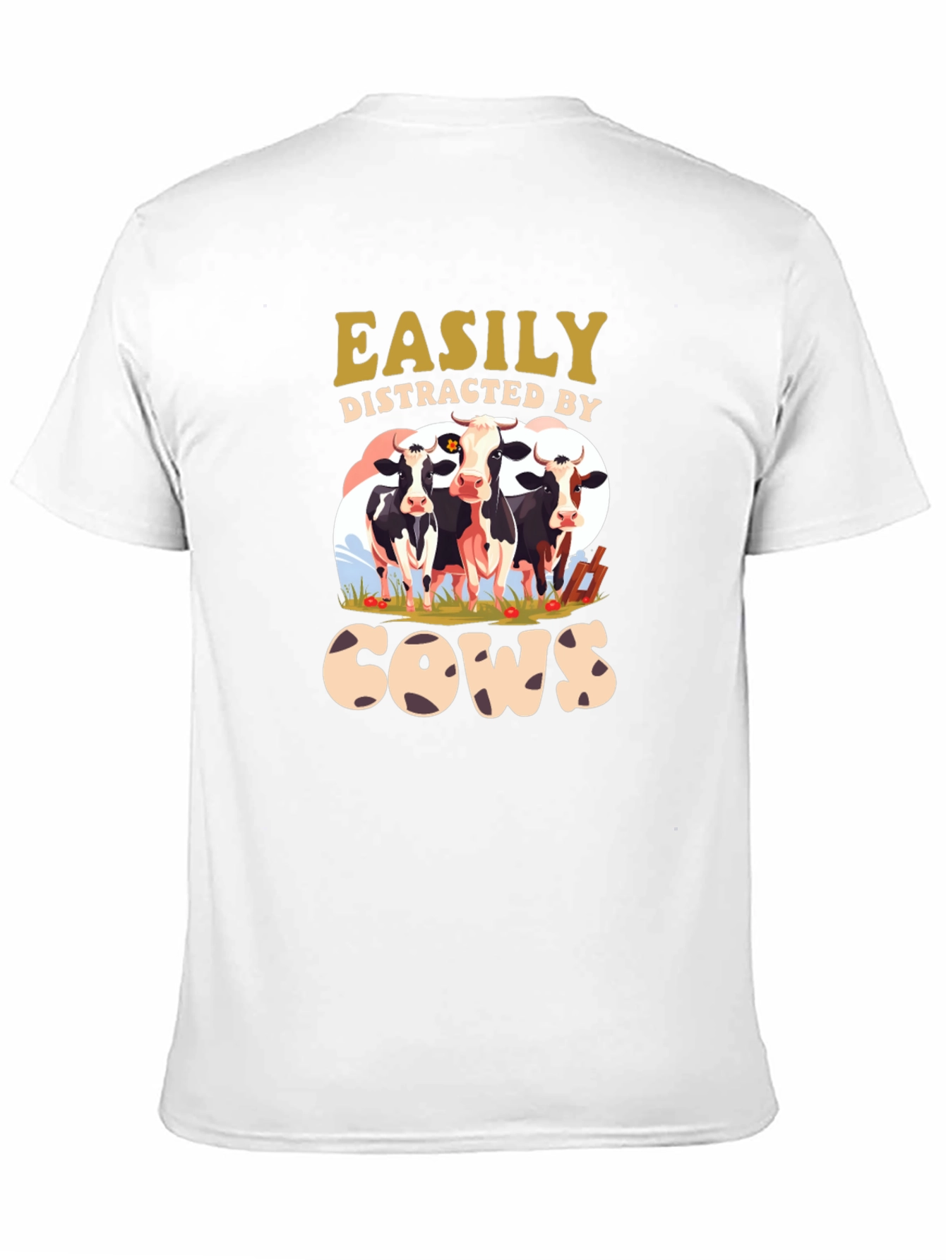 Black Easily Distracted by Cows Black T-Shirt view 11