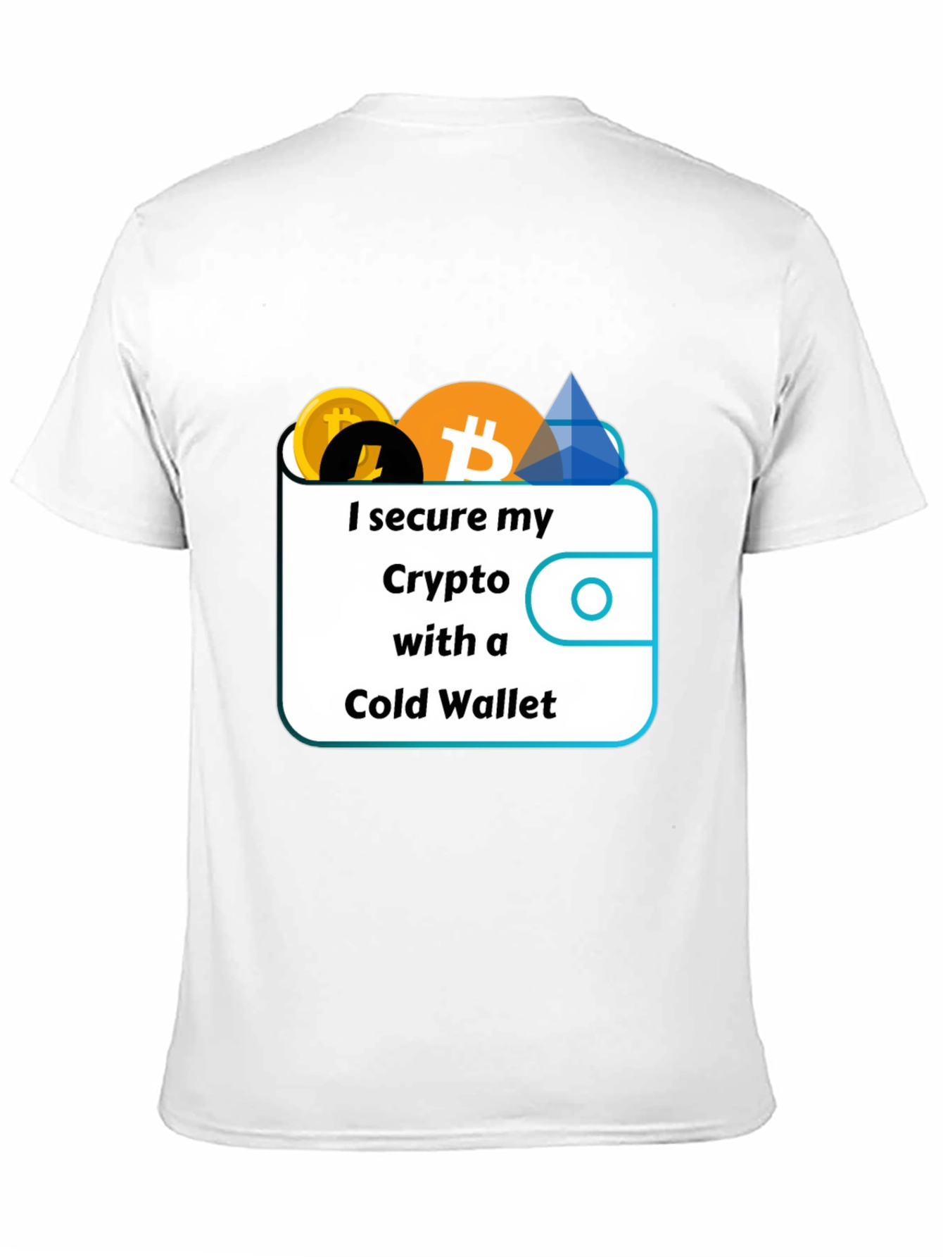 Black Secure Crypto Cold Wallet T-Shirt view 11