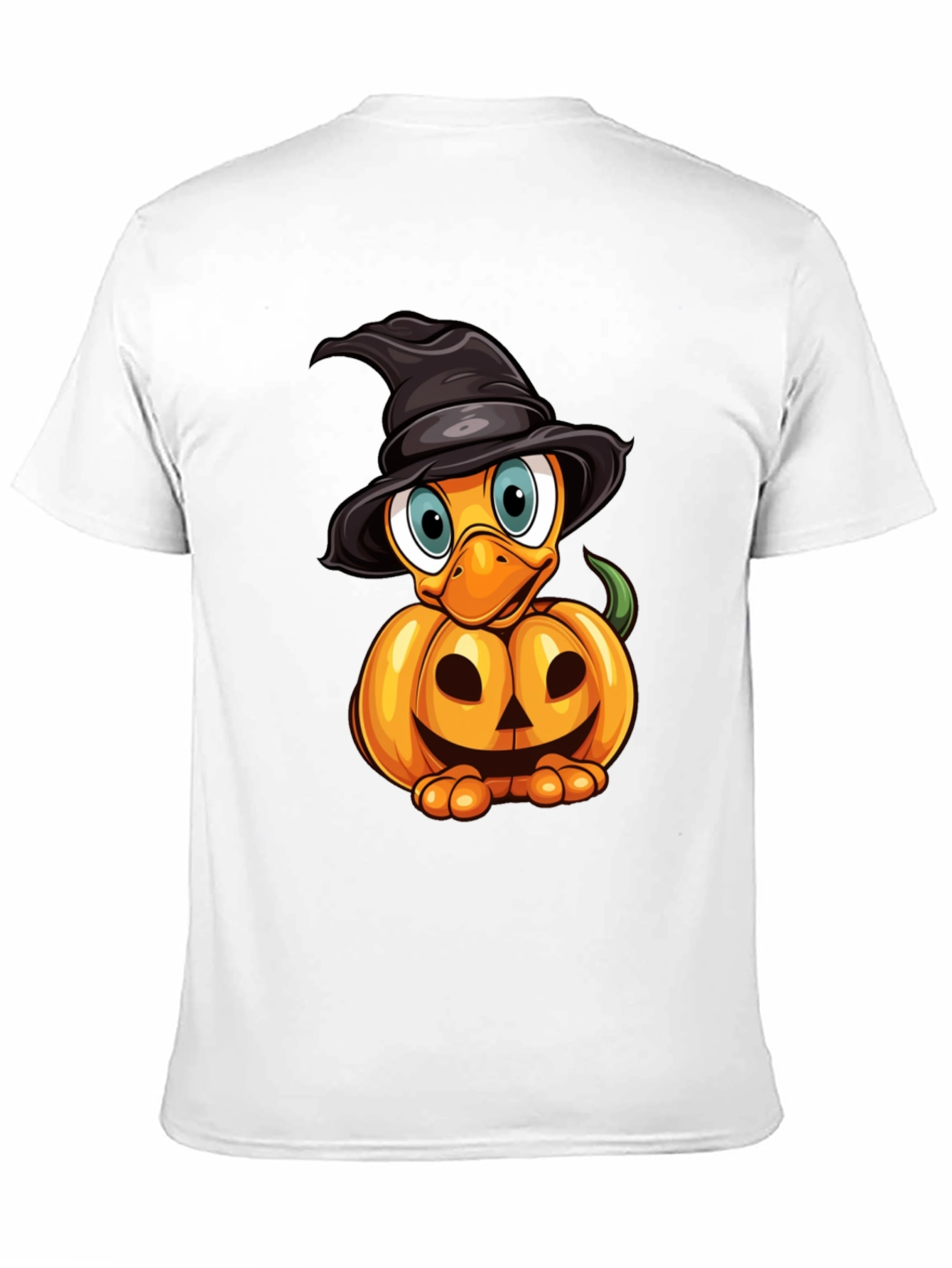 Black Halloween Pumpkin Duckling T-Shirt view 11