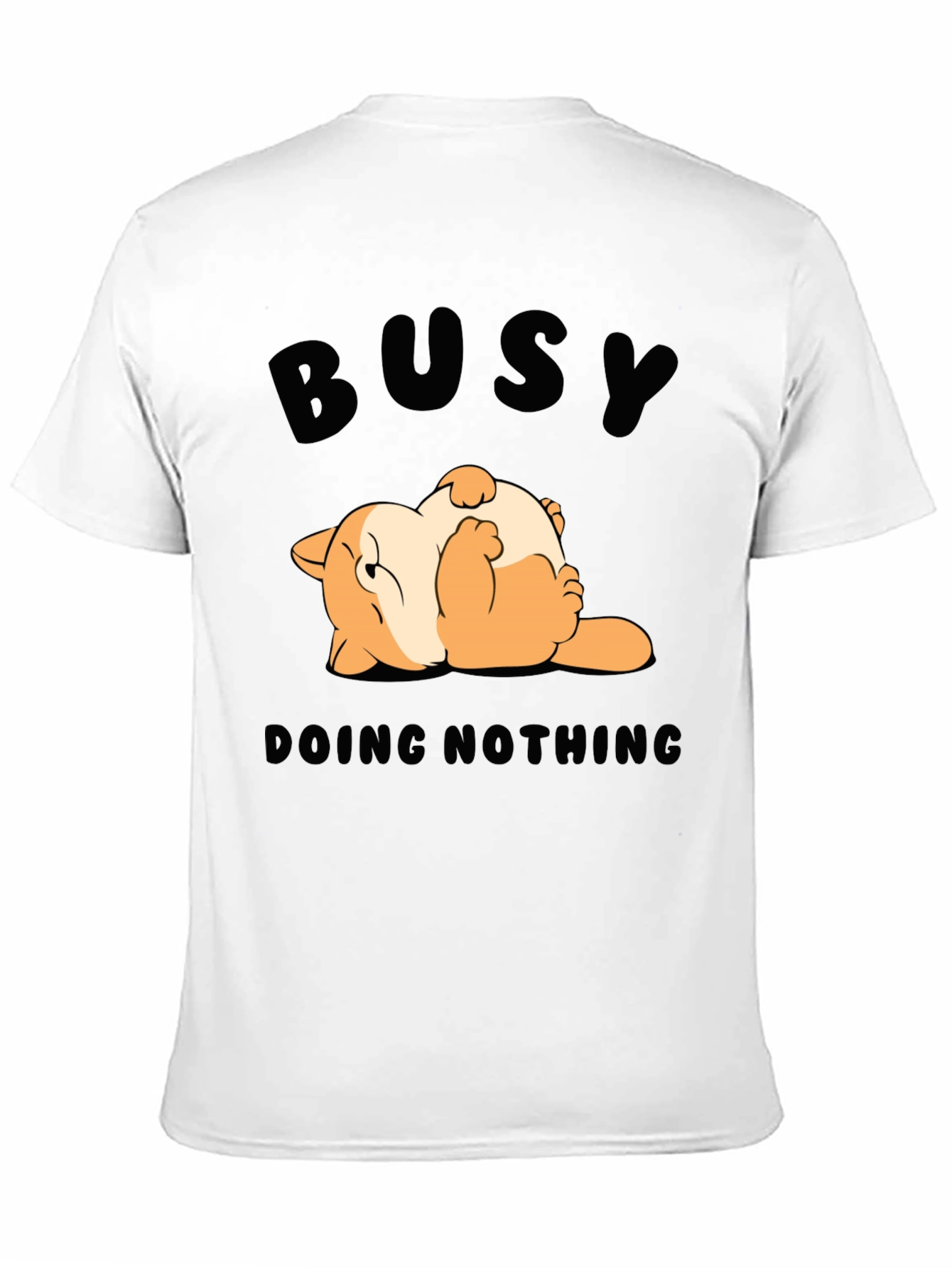 Black Busy Doing Nothing T-Shirt Funny Cat Design view 11