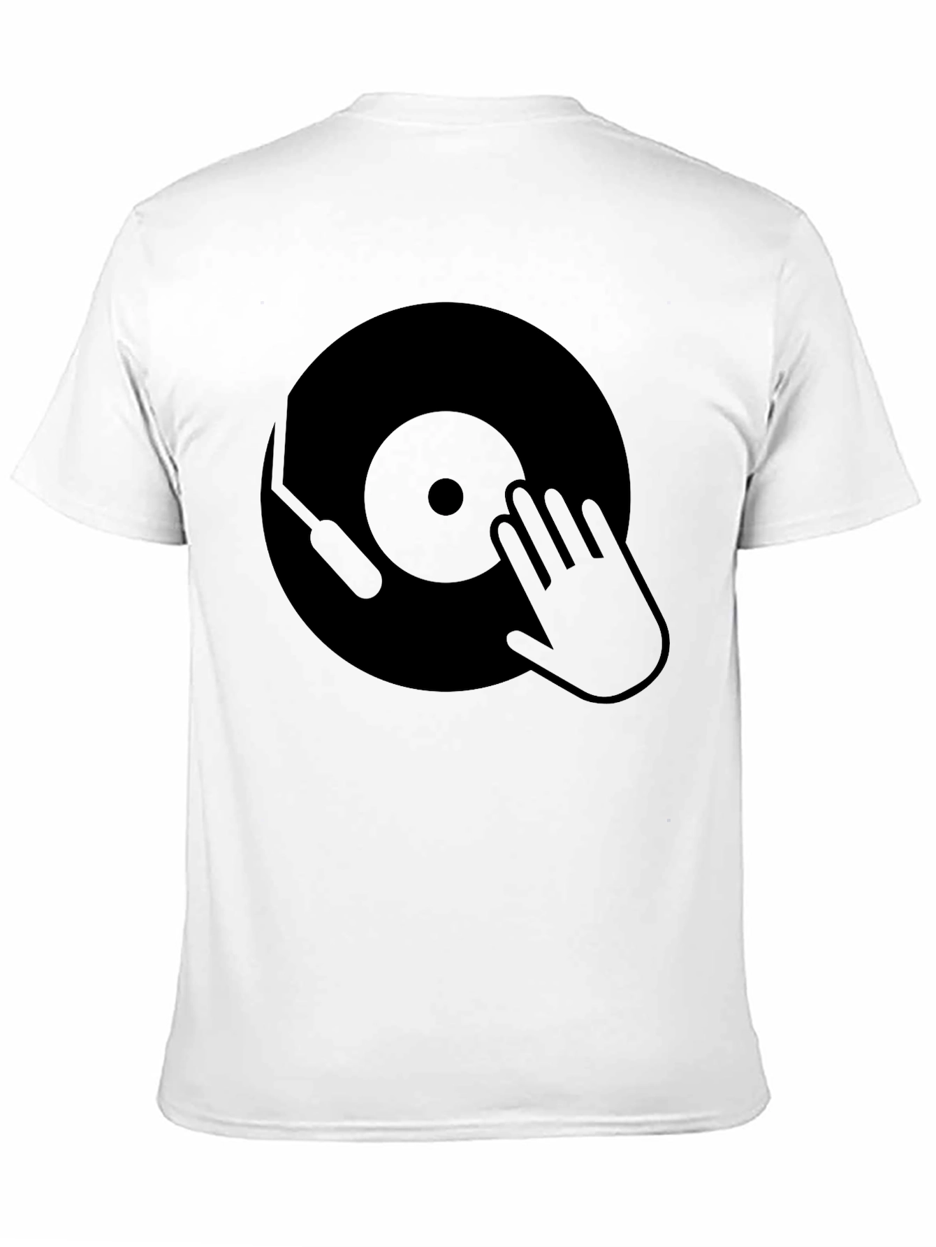 Black DJ Vinyl Record Graphic Tee - Black Cotton T-Shirt view 11