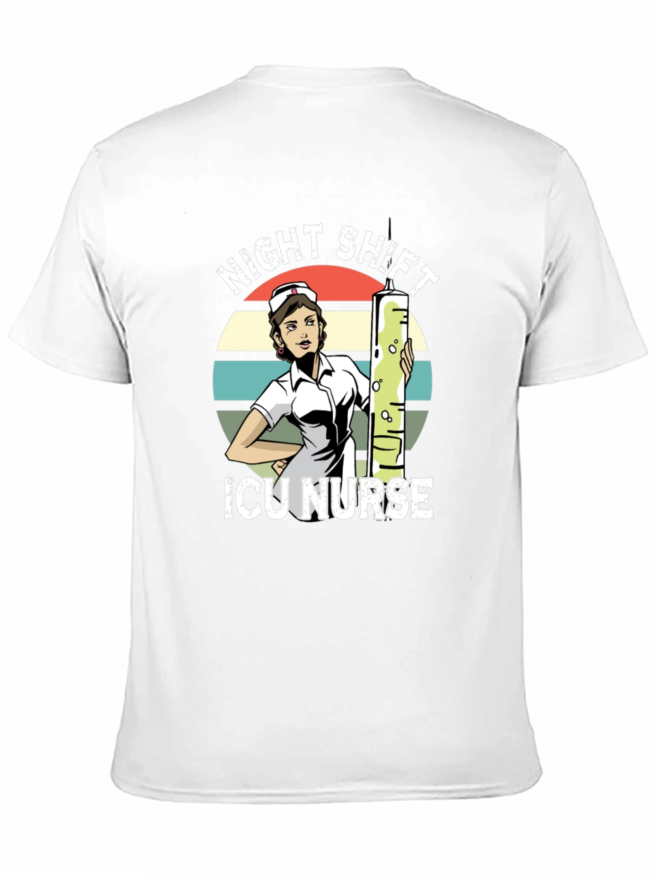 Black Night Shift ICU Nurse Graphic T-Shirt view 11