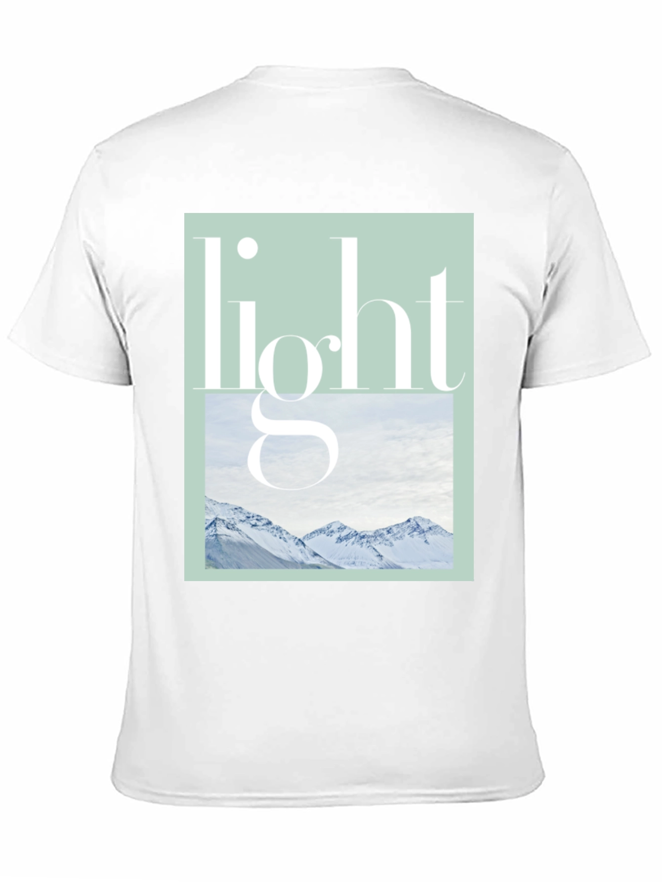 Black Modern "Light" Graphic Print Black T-Shirt view 11