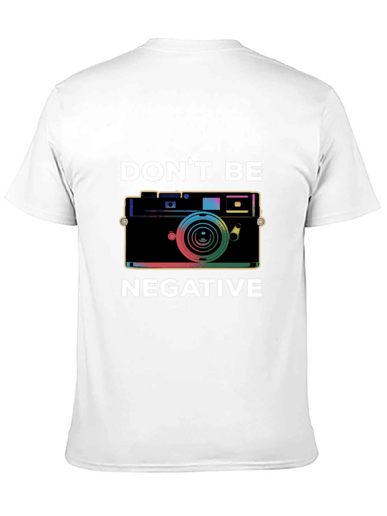 Black Don't Be Negative Camera Graphic T-Shirt view 11
