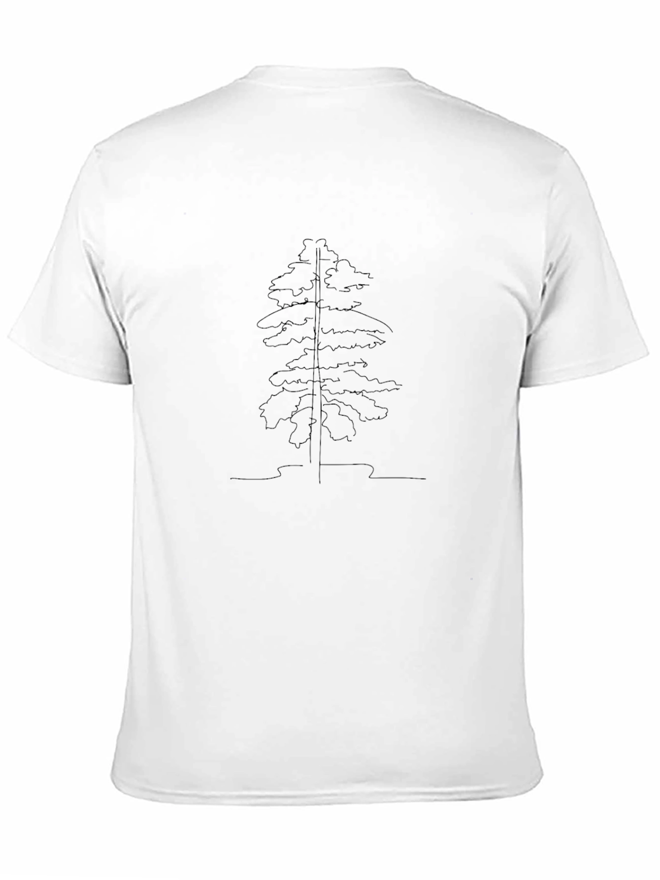 Black Minimalist Tree Graphic Tee - Black Cotton Casual Shirt view 11