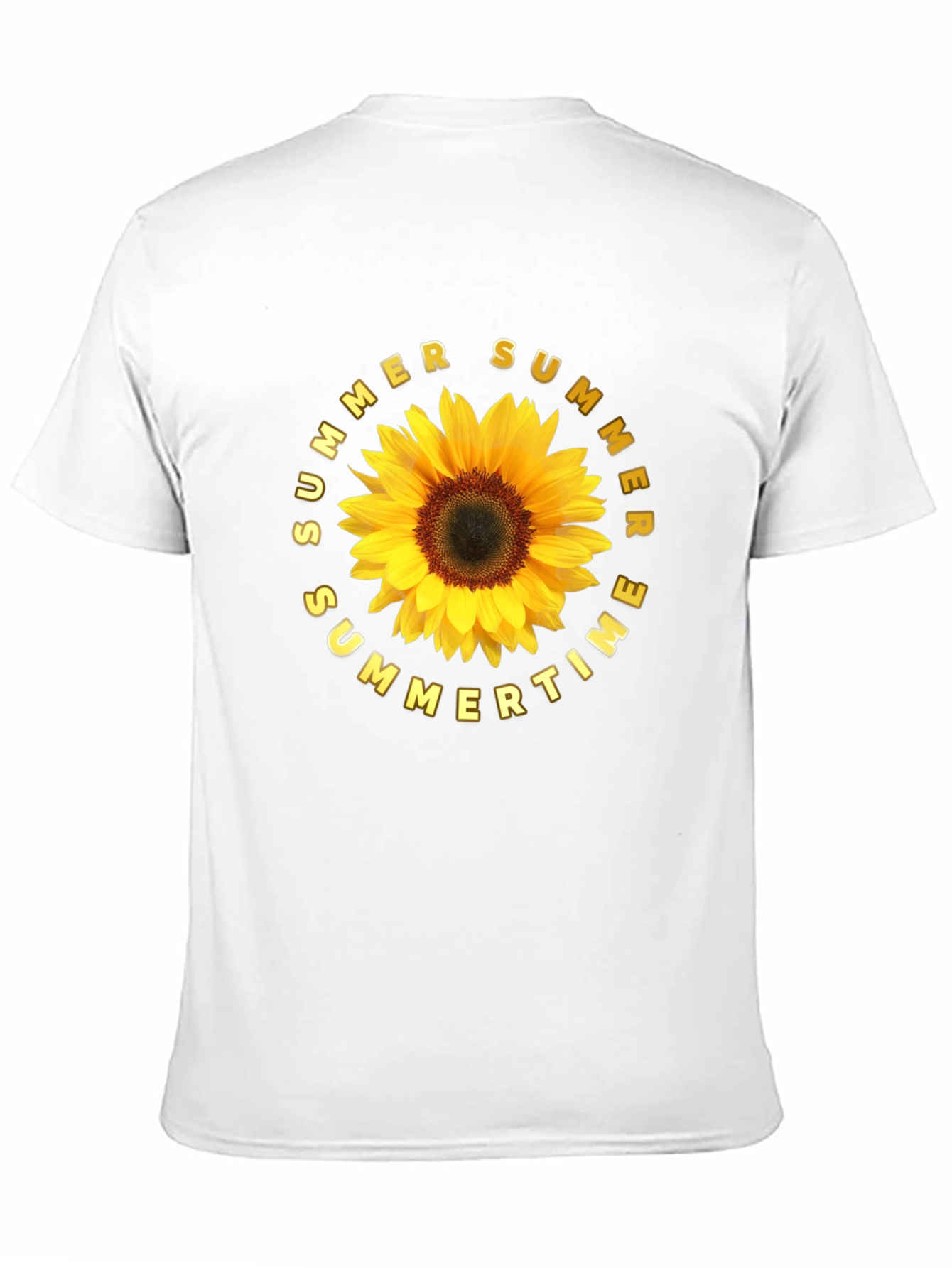 Black Summer Sunflower Graphic Tee - Black Unisex T-Shirt view 11