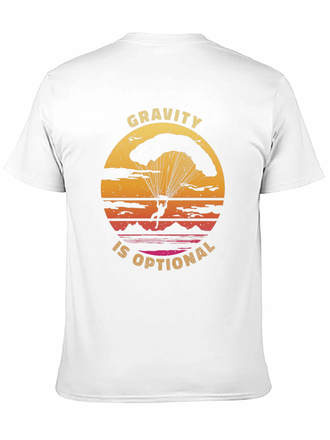 Black Gravity is Optional T-Shirt - Parachute Design view 11