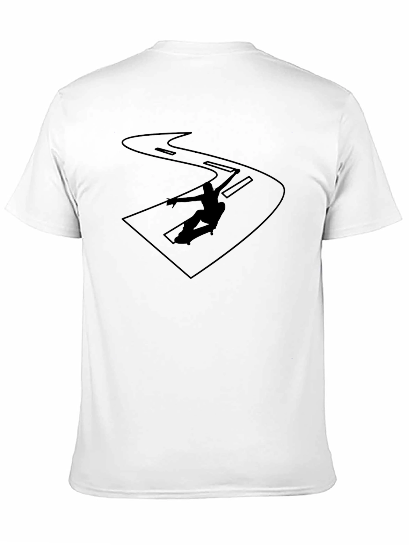 Black Skater Silhouette Graphic T-Shirt - Black view 11
