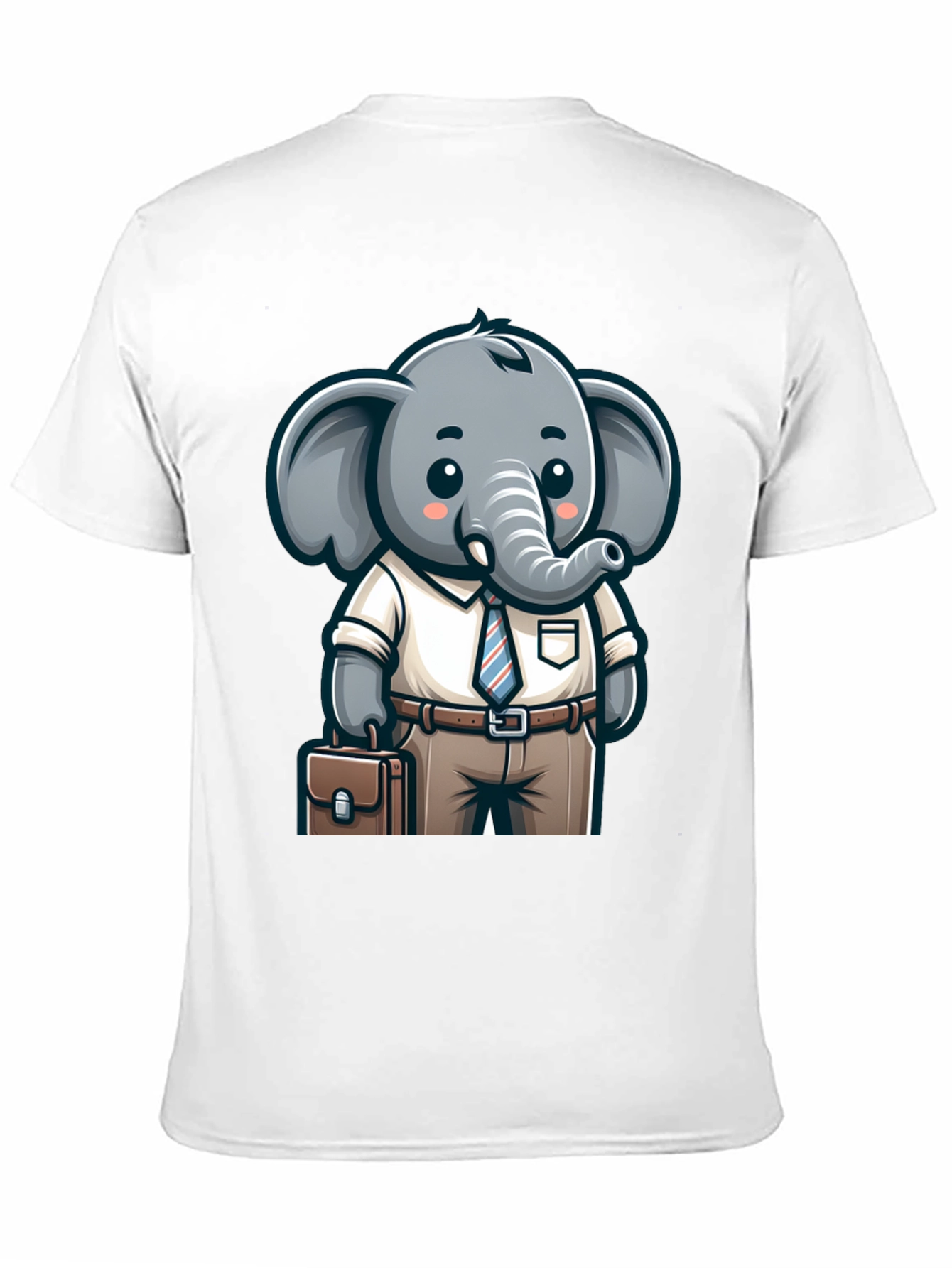 Black Cartoon Elephant Businessman Graphic Tee view 11