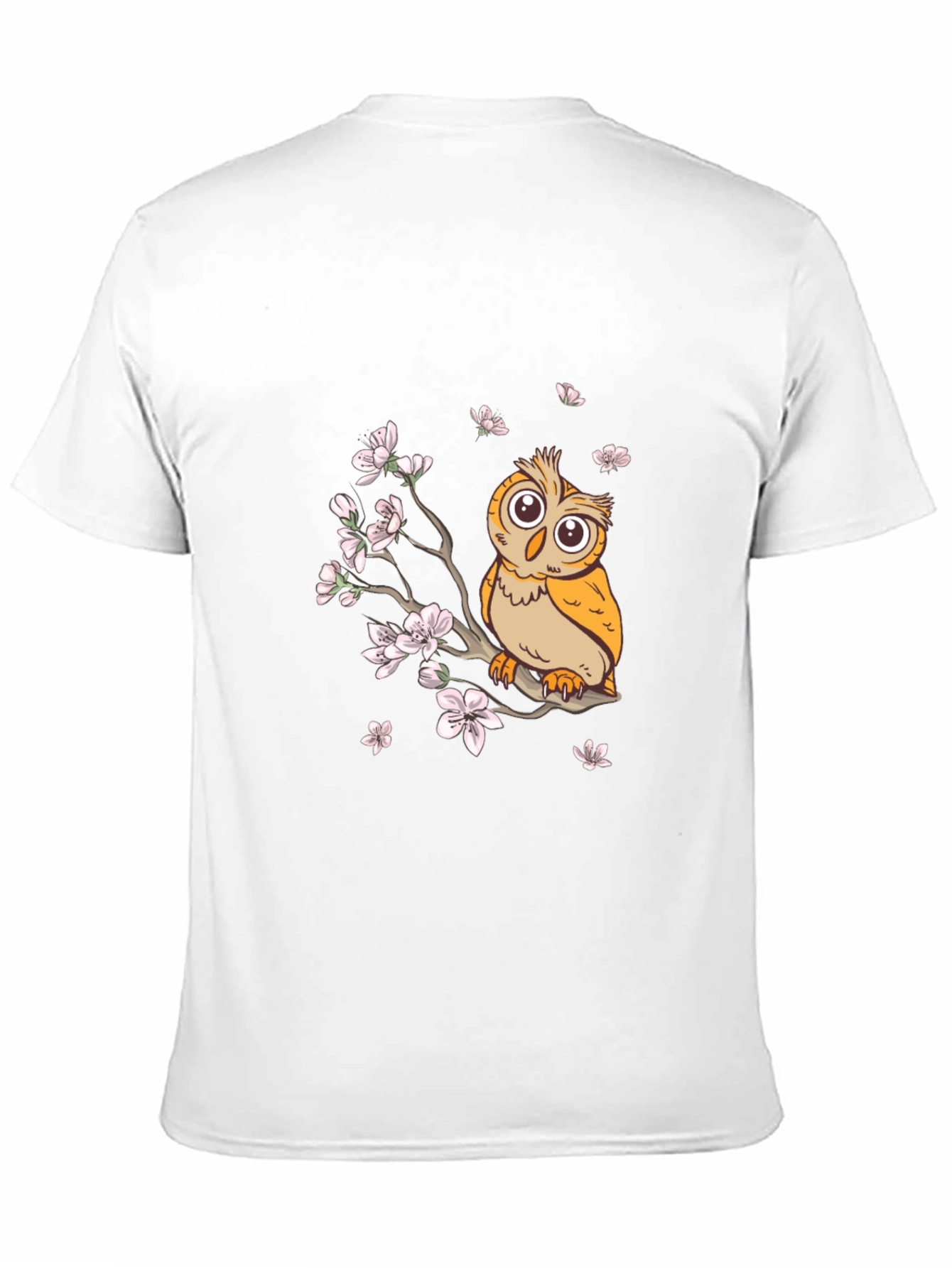 Black Owl & Cherry Blossoms Graphic Tee - Black view 11