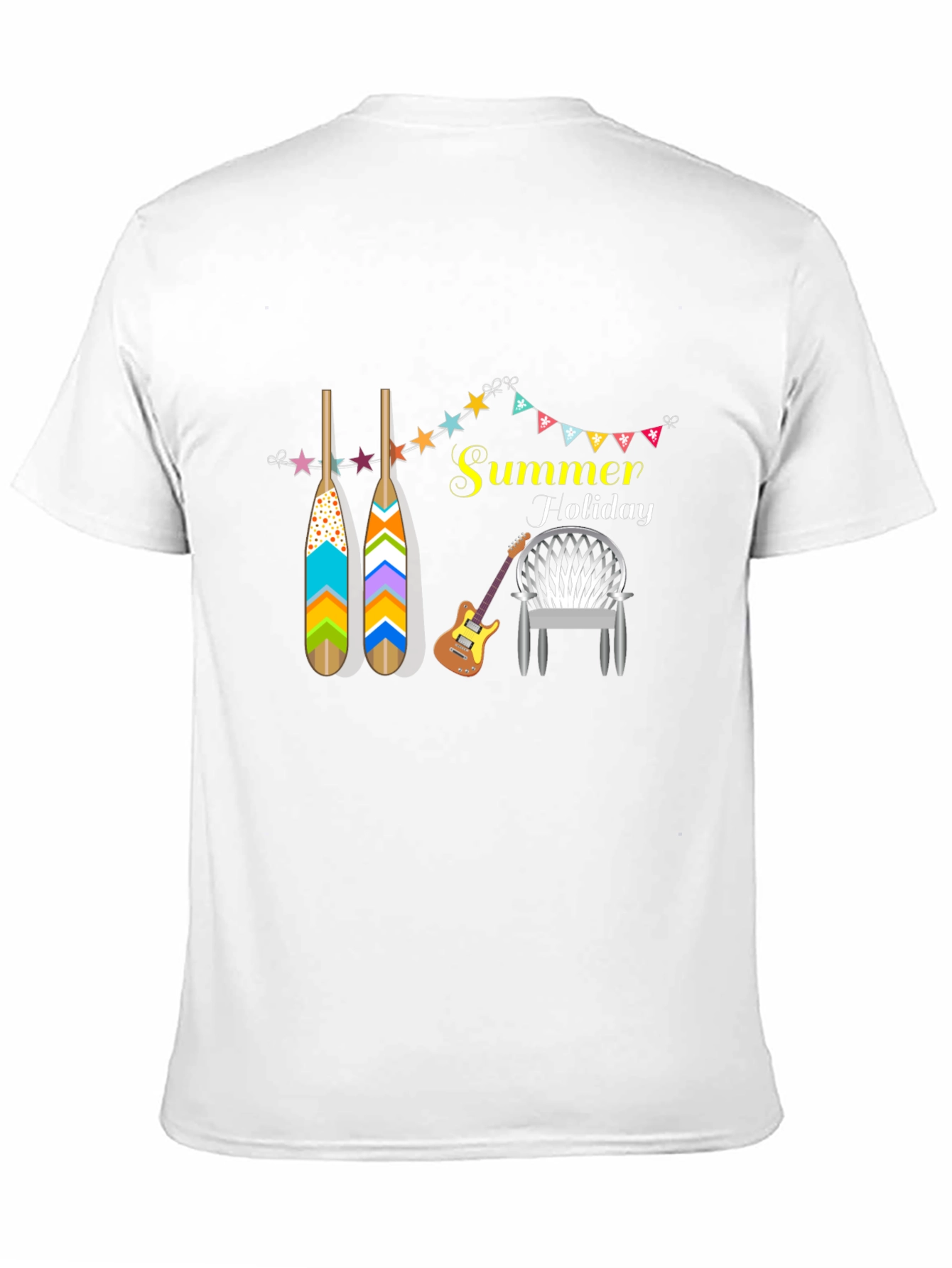 Black Summer Holiday Black T-Shirt with Graphic Design view 11