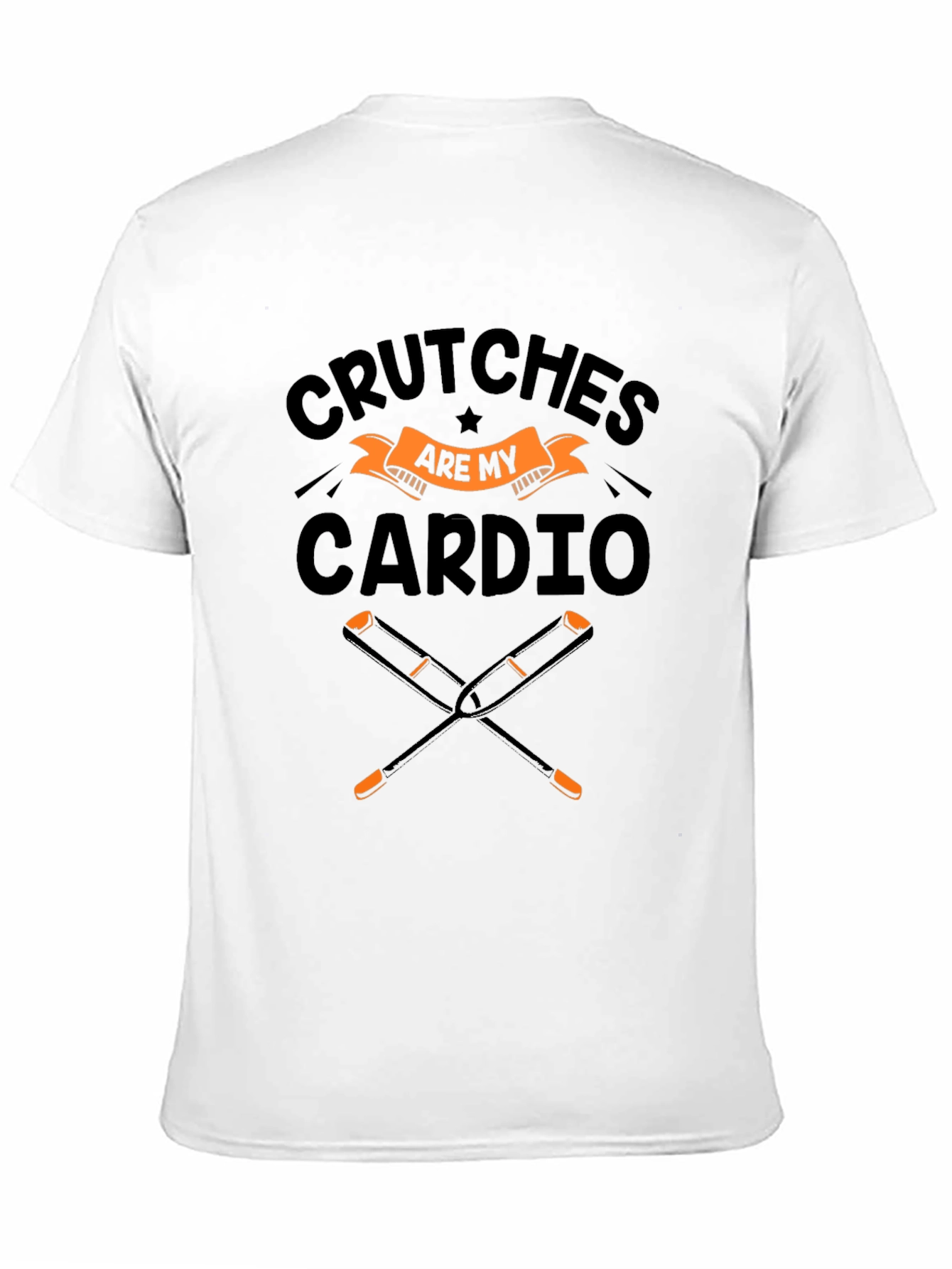 Black Crutches Are My Cardio Black T-Shirt view 11