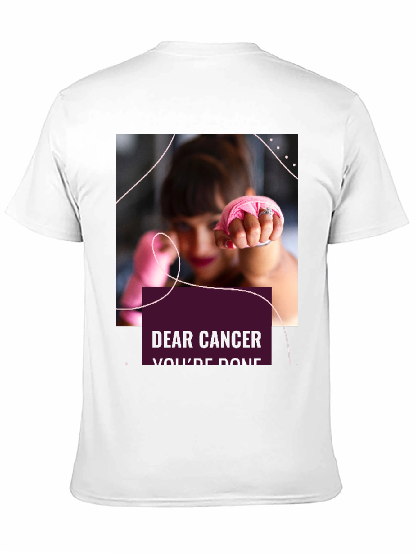 Black Dear Cancer, You're Done Black T-Shirt view 11