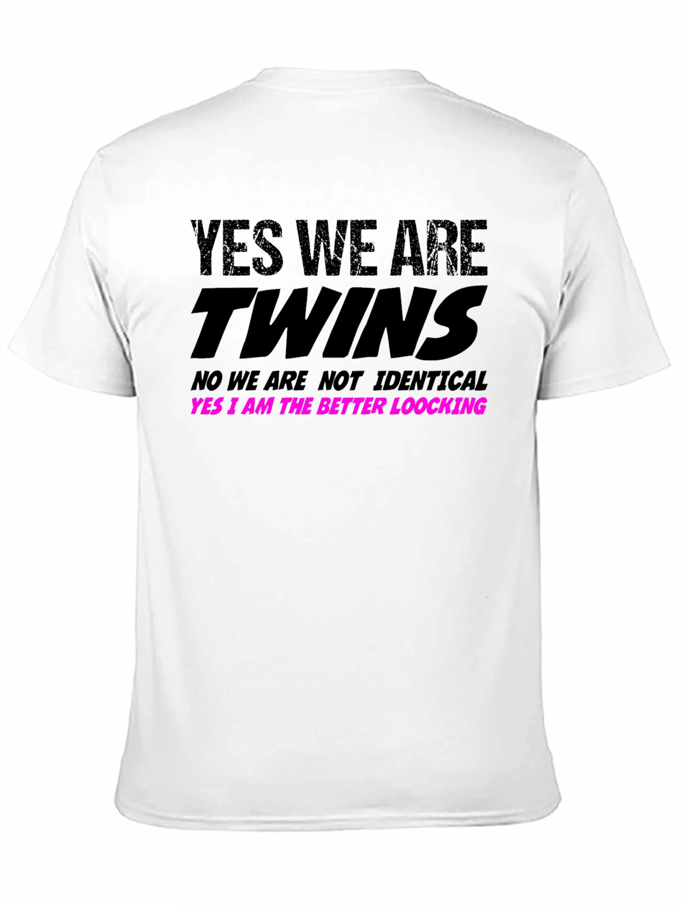 Black Funny Twins T-Shirt -  Yes We Are Twins Sibling Humor view 11