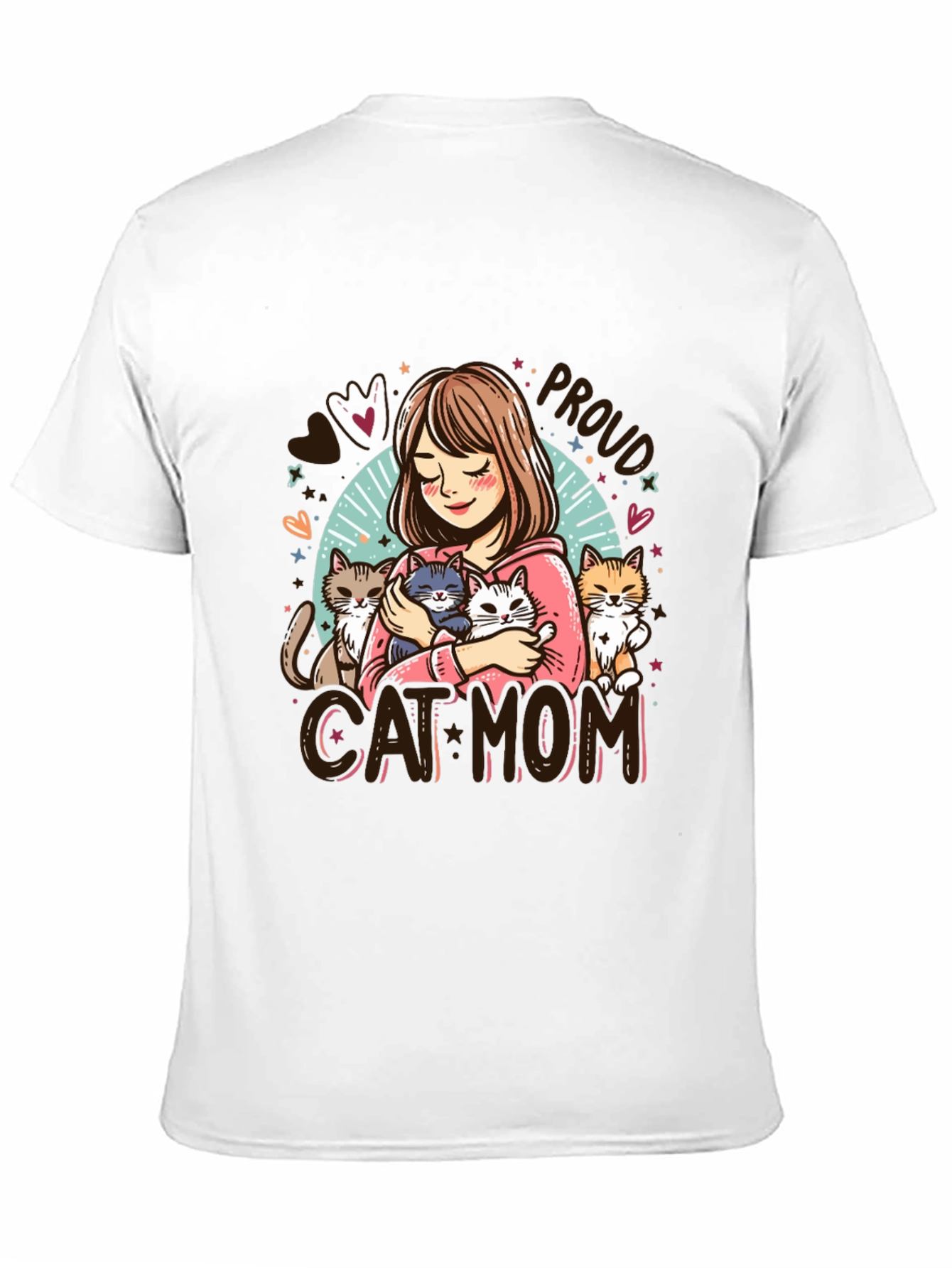 Black Proud Cat Mom T-Shirt - Adorable Pet Lover Design view 11