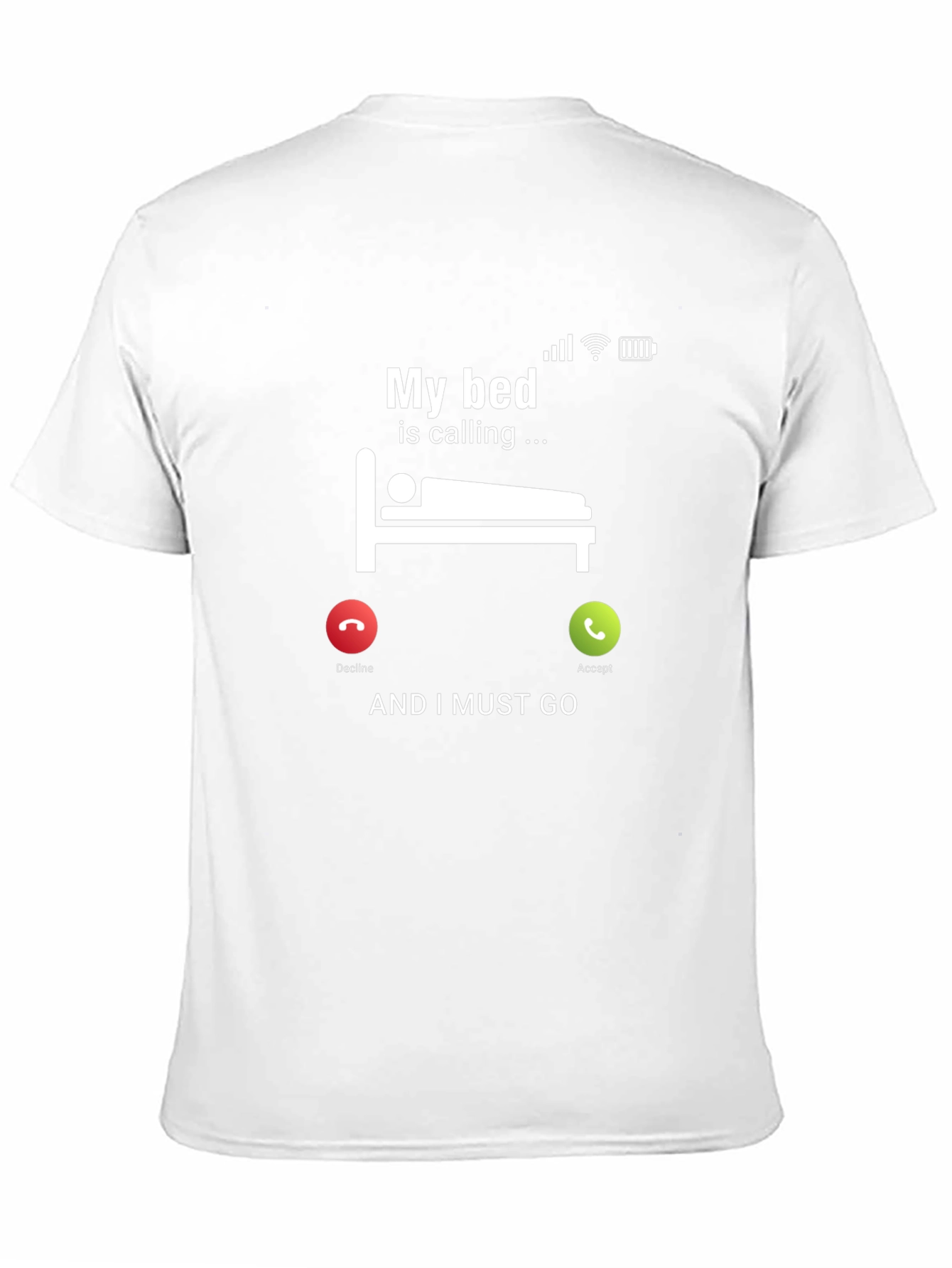 Black Funny "My Bed is Calling" Graphic T-Shirt view 11