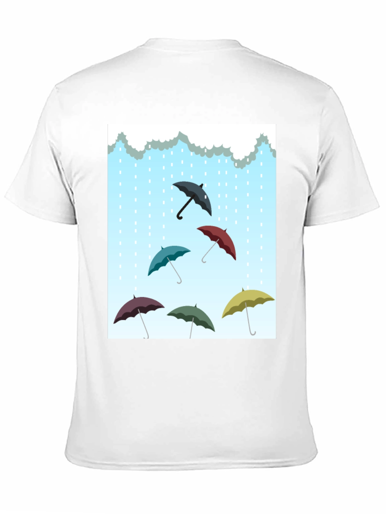 Black Umbrella Rain T-Shirt, Stylish Weather Tee view 11