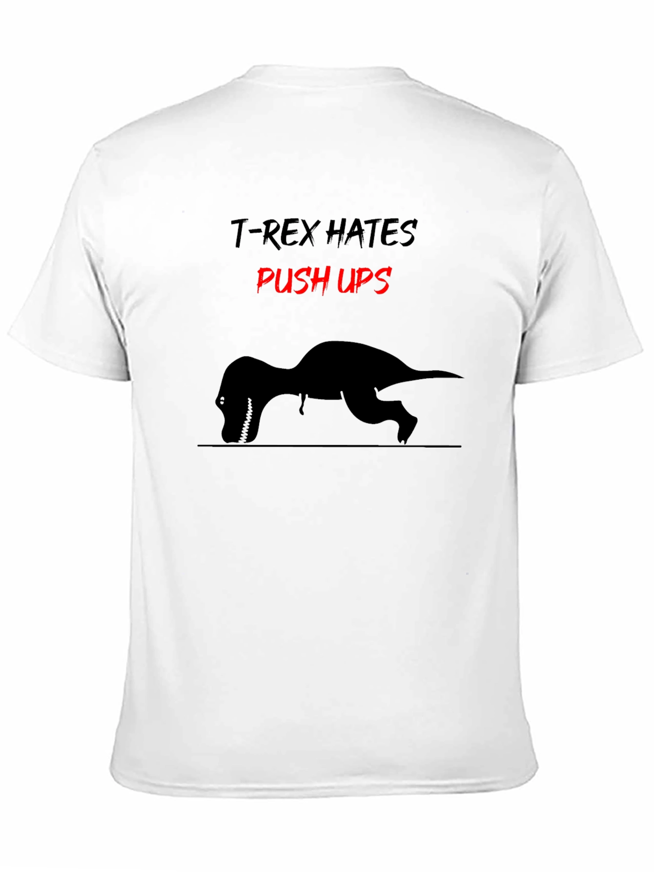 Black T-Rex Hates Push Ups Graphic Tee - Black Cotton view 11