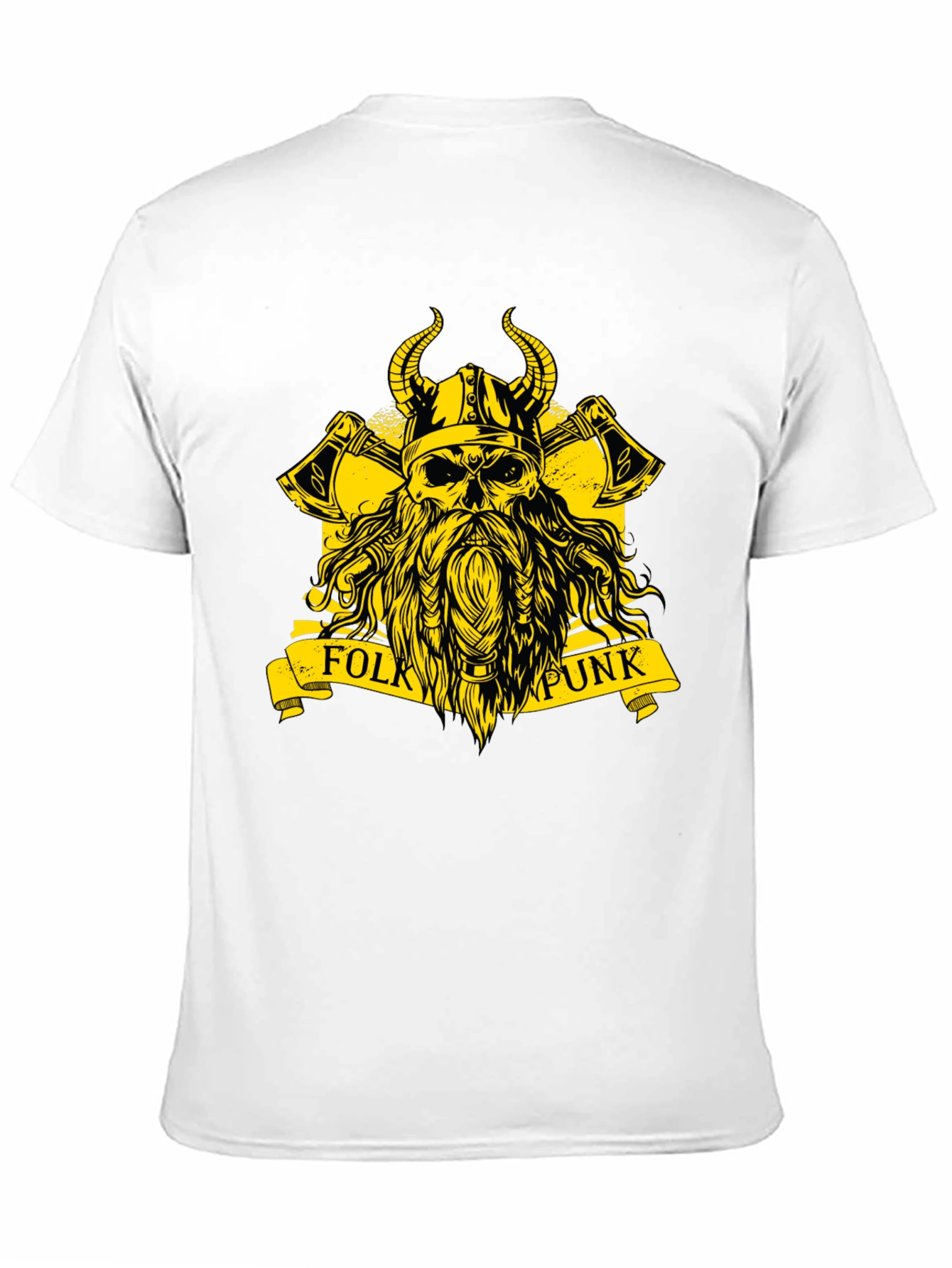 Black Folk Punk Viking Skull T-Shirt view 11