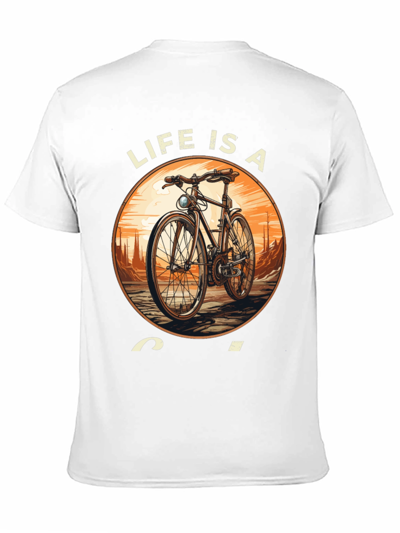 Black Life is a Ride T-Shirt - Classic Bicycle Design view 11