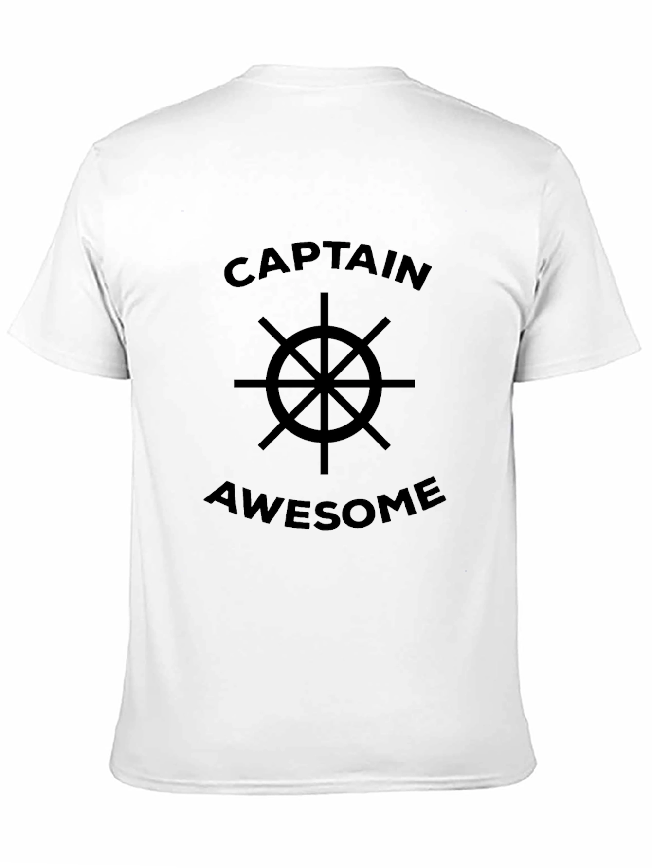Black Captain Awesome T-Shirt - Nautical Wheel Design view 11