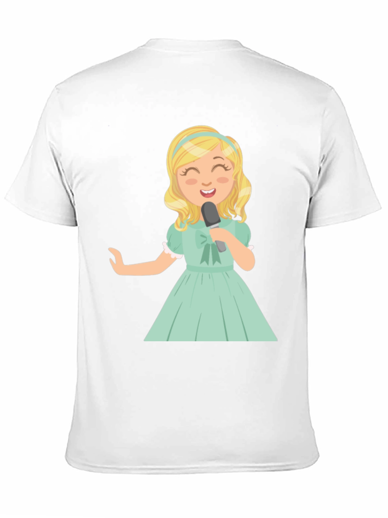 Black Singer Girl Graphic T-Shirt, Black Cotton Tee view 11