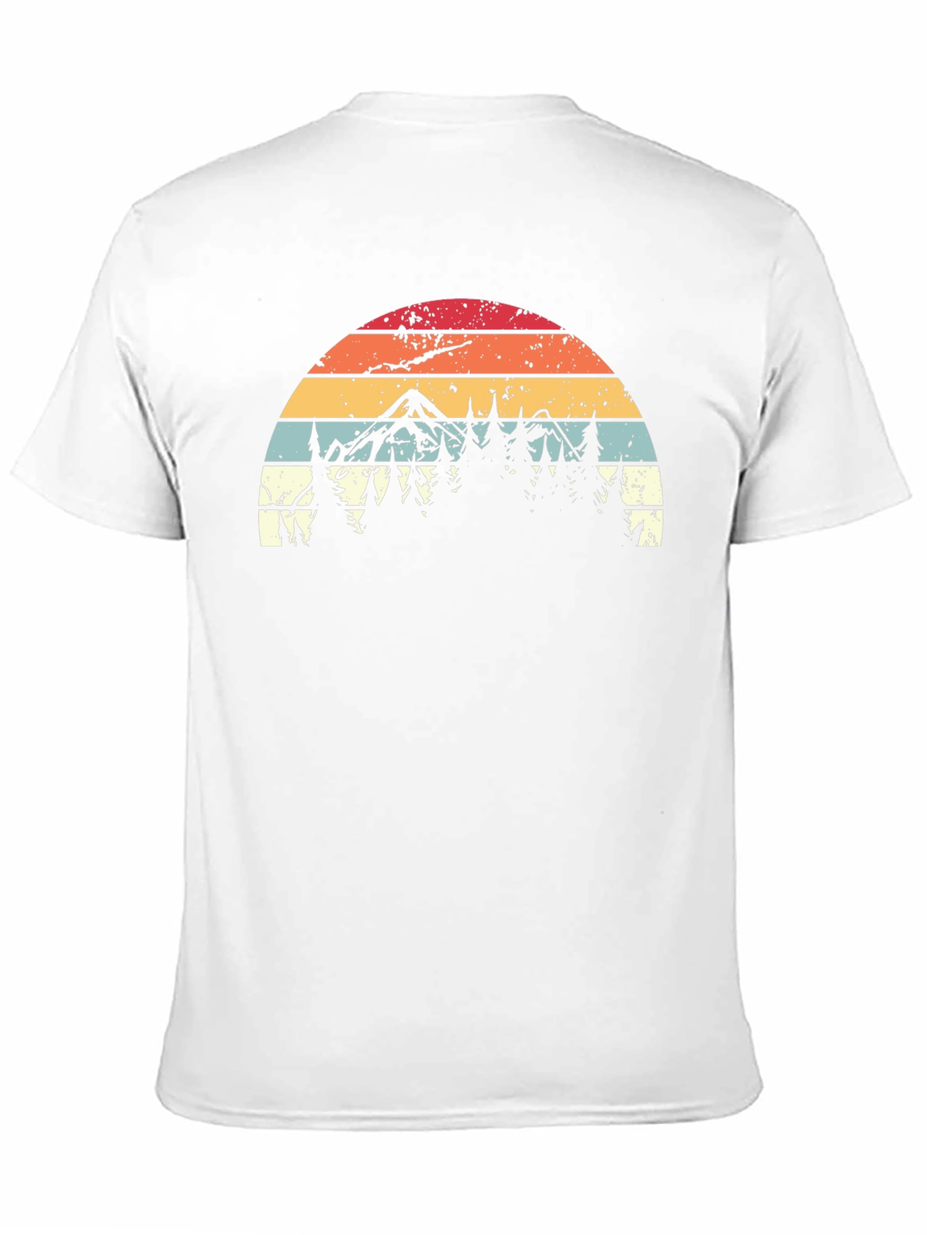 Black Retro Mountain Forest T-Shirt view 11