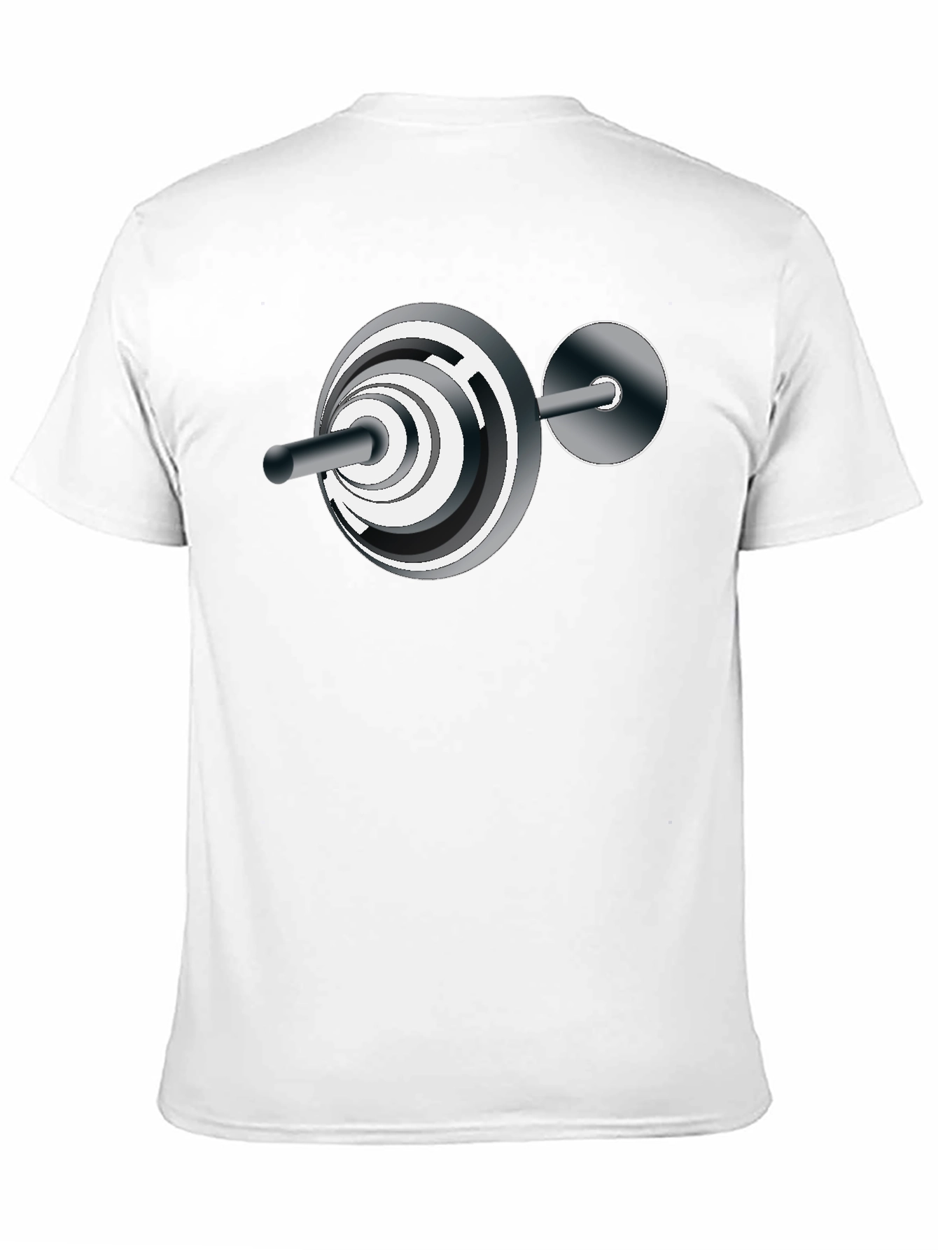 Black Abstract Barbell Graphic T-Shirt - Black view 11