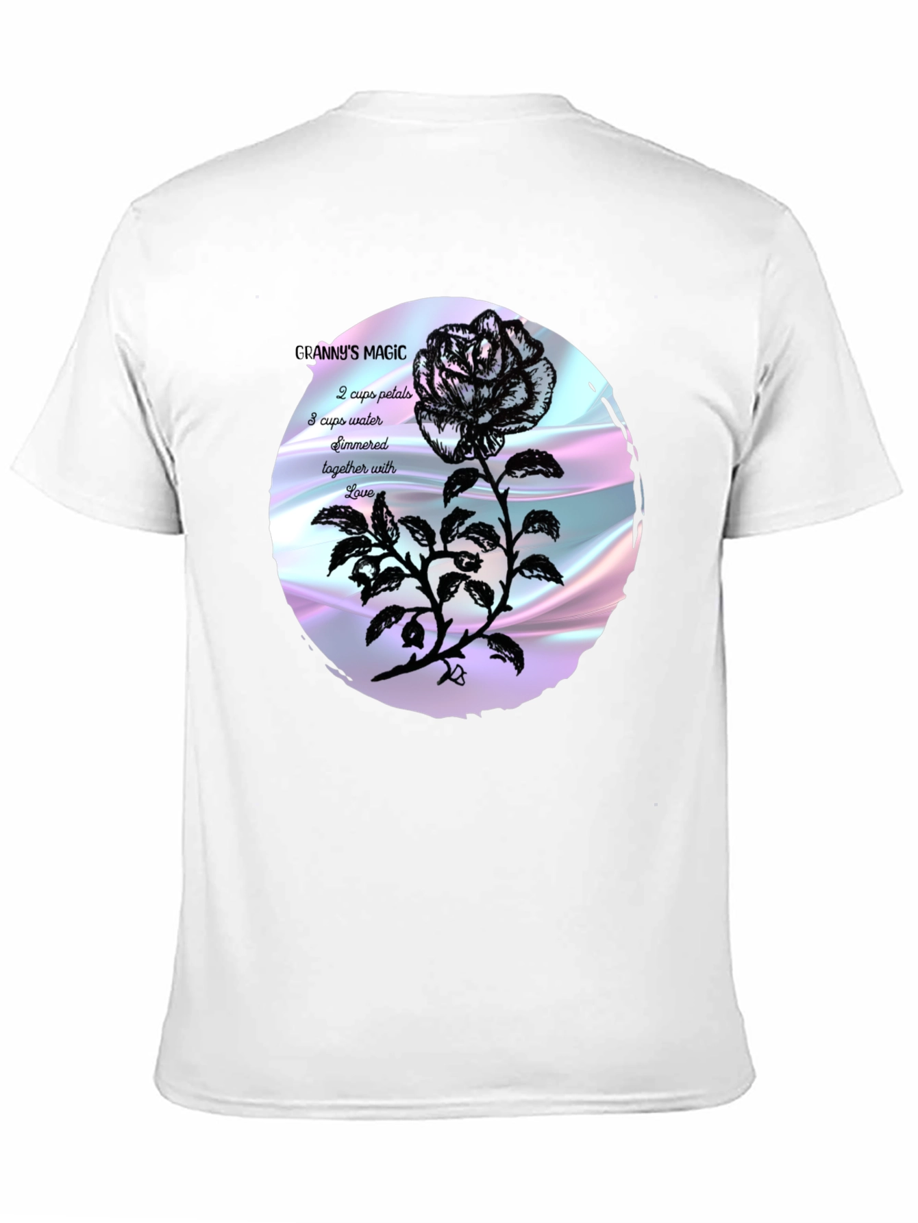 Black Granny's Magic Rose T-Shirt view 11