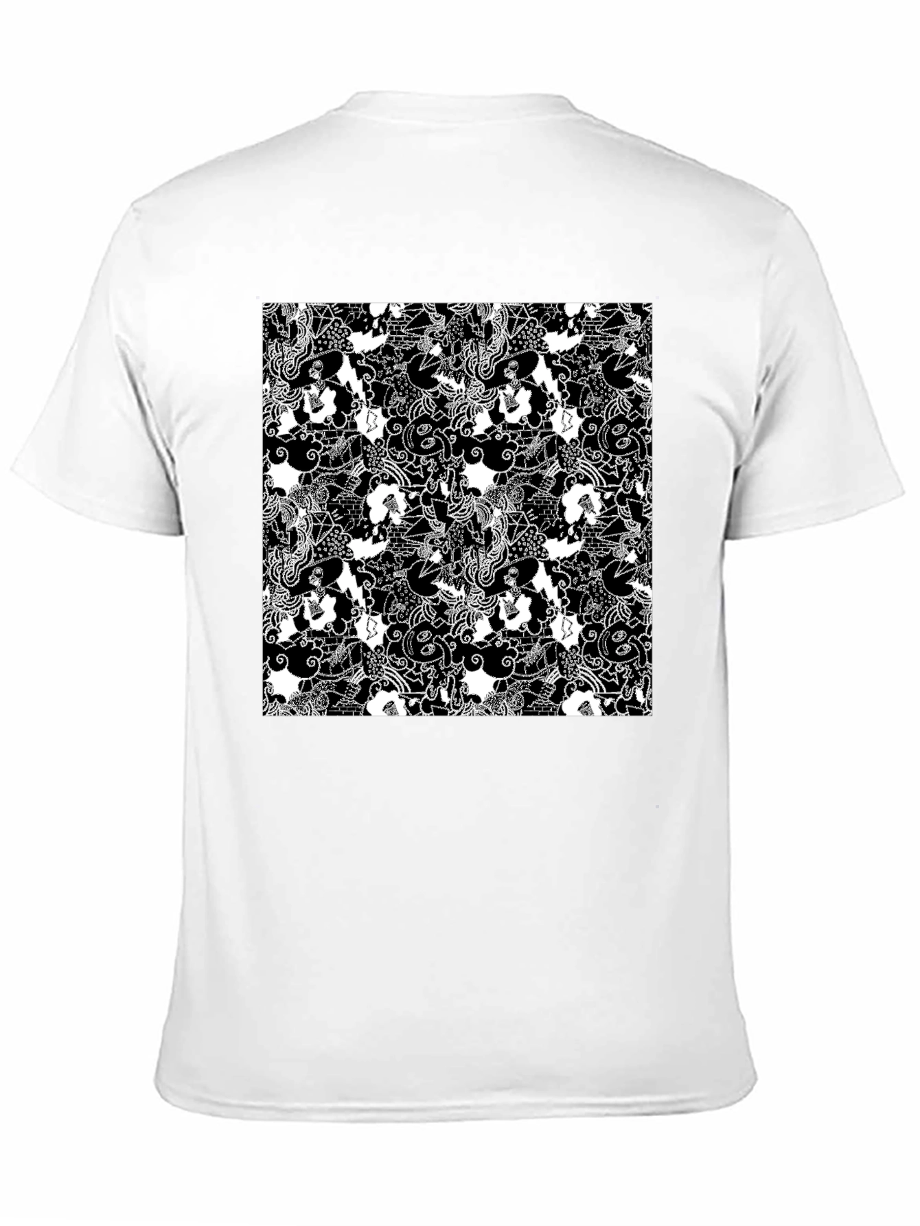 Black Monochrome Patterned T-Shirt view 11