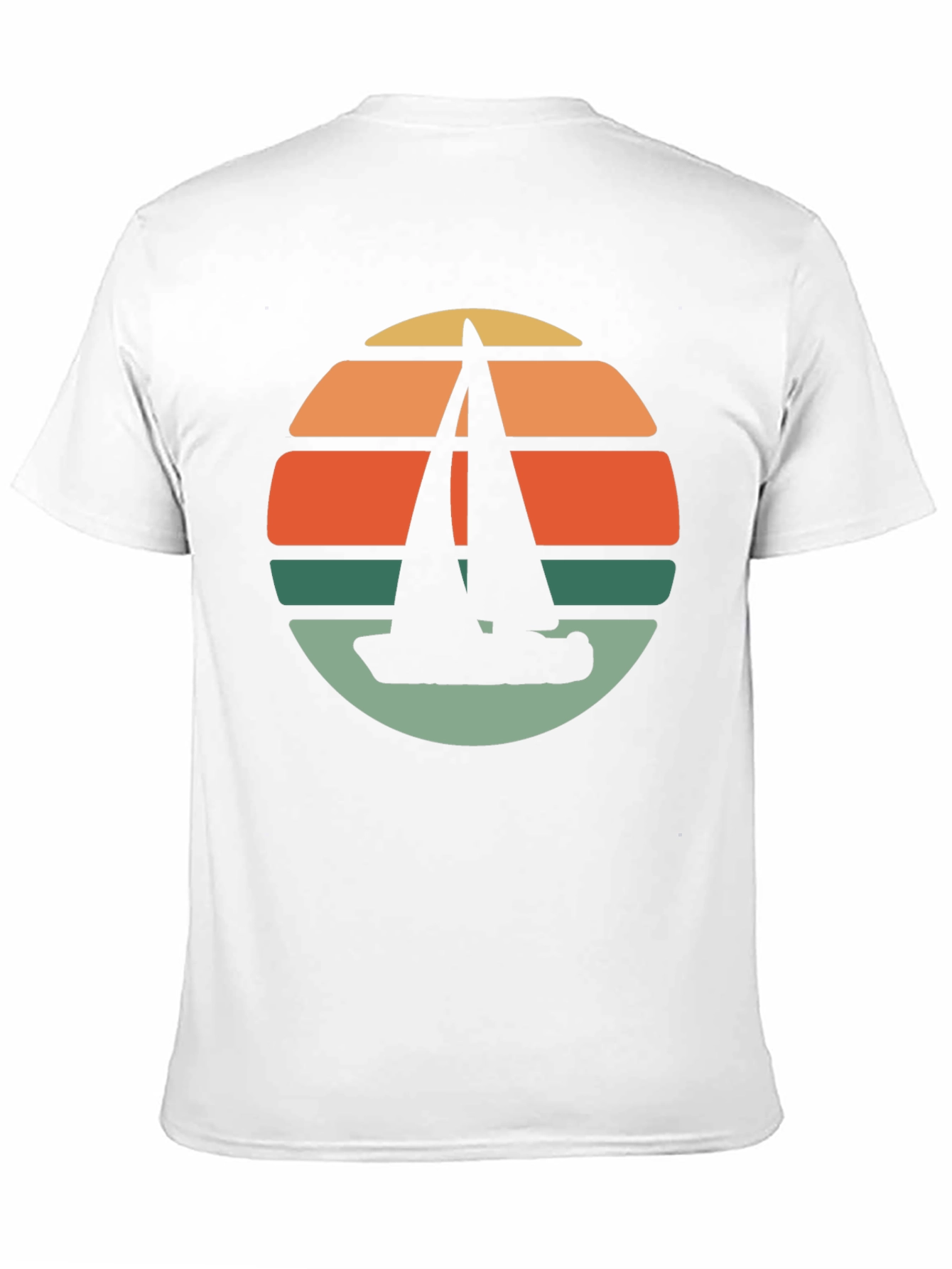 Black Retro Sunset Sailboat T-Shirt - Black view 11