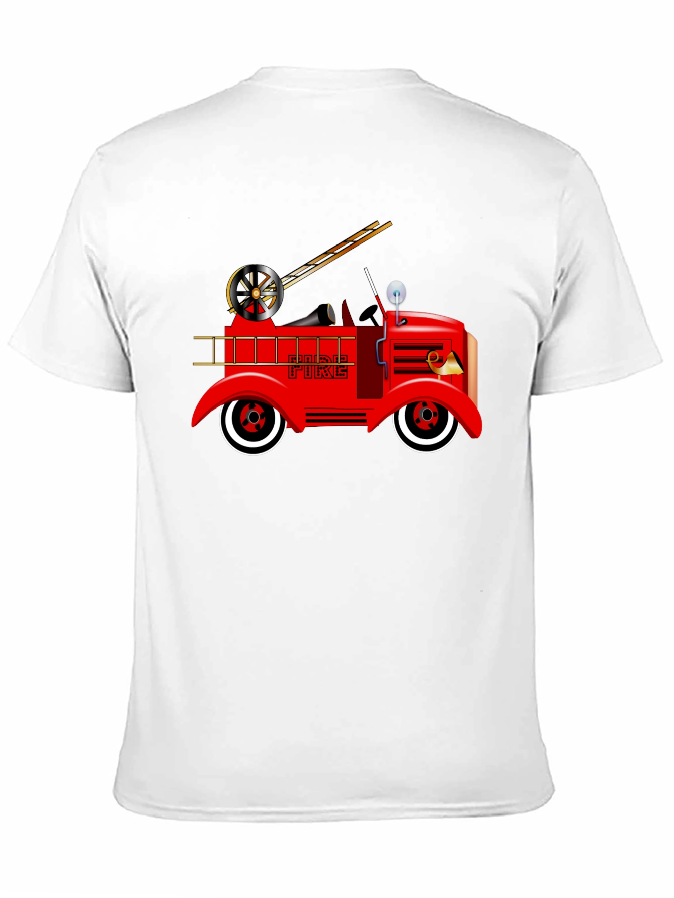 Black Vintage Fire Truck Graphic T-Shirt view 11
