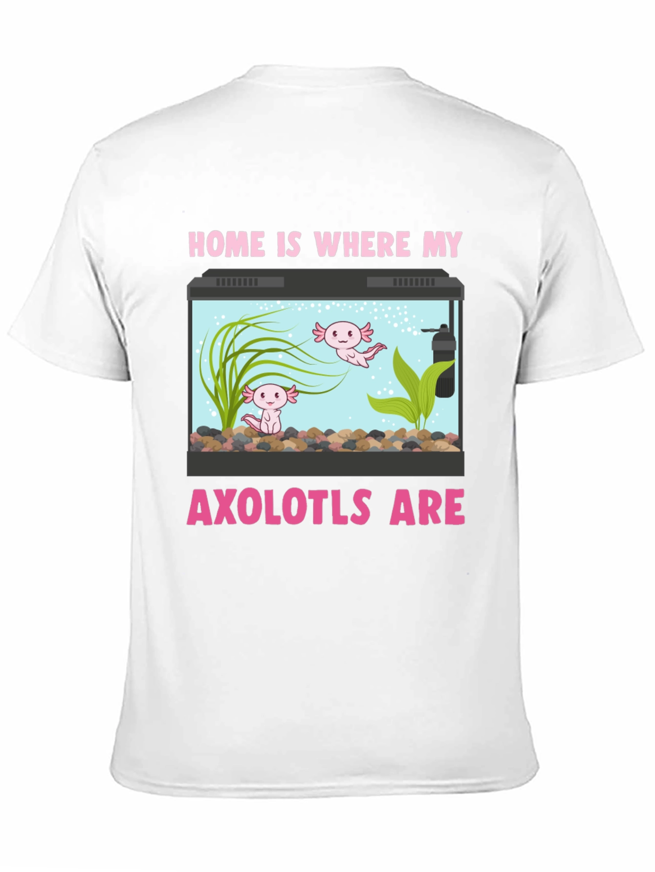 Black Axolotl Aquarium Home T-Shirt view 11
