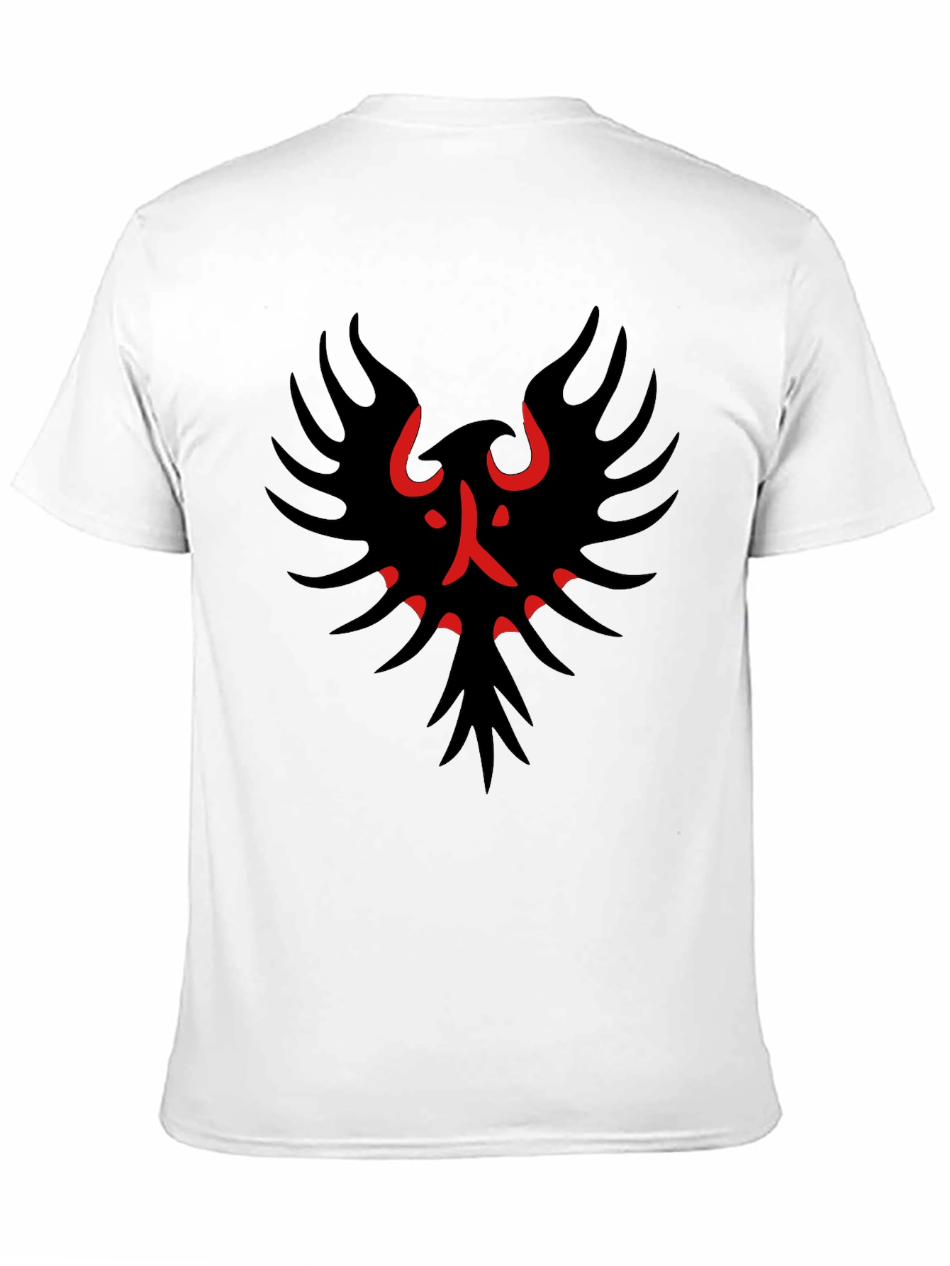 Black Black T-Shirt with Red & Black Bird Graphic view 11