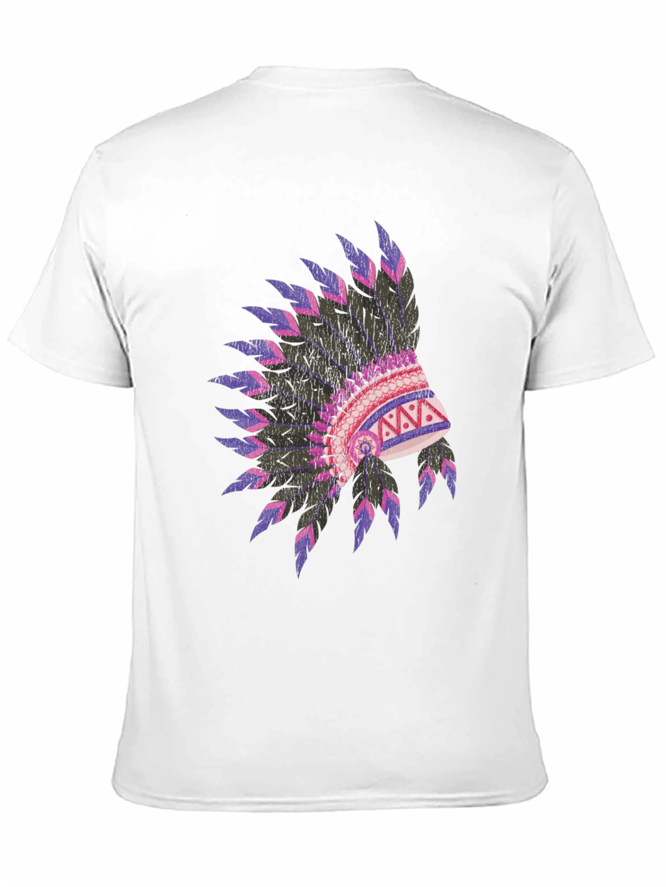 Black Native American Headdress Graphic Black T-Shirt view 11