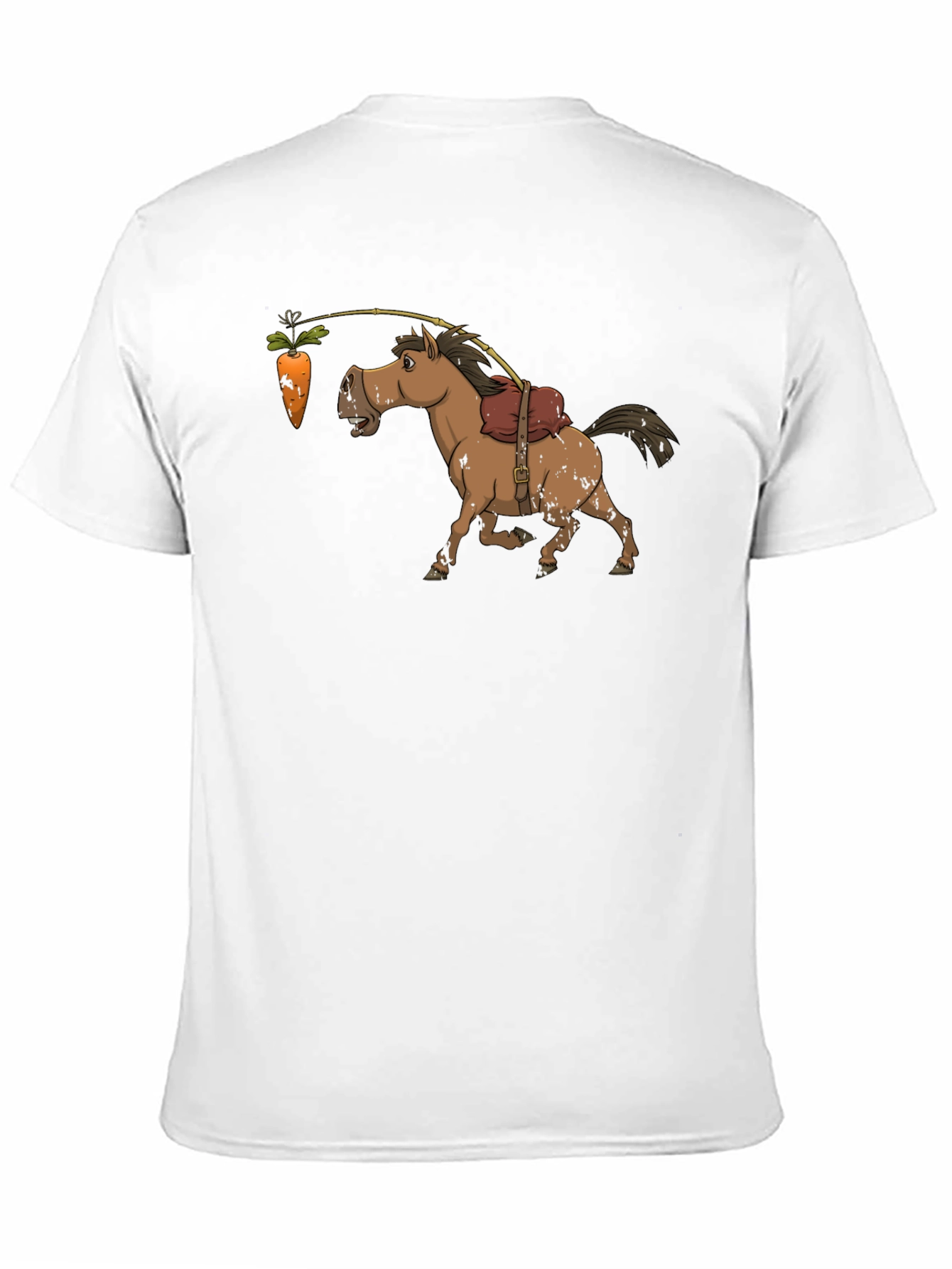 Black Funny Carrot & Horse Graphic T-Shirt view 11