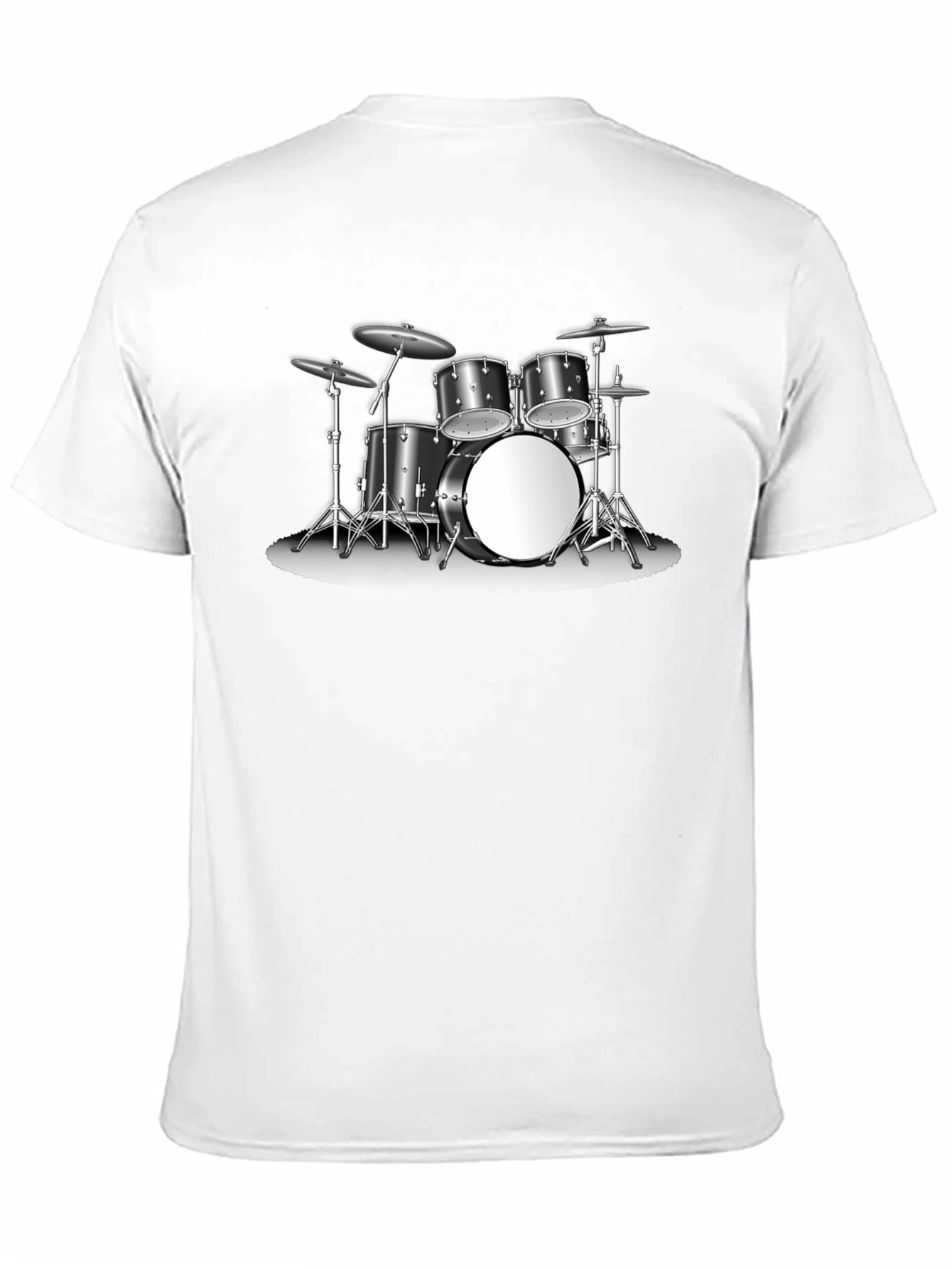 Black Drum Kit Graphic Tee - Music Lover's Black T-Shirt view 11