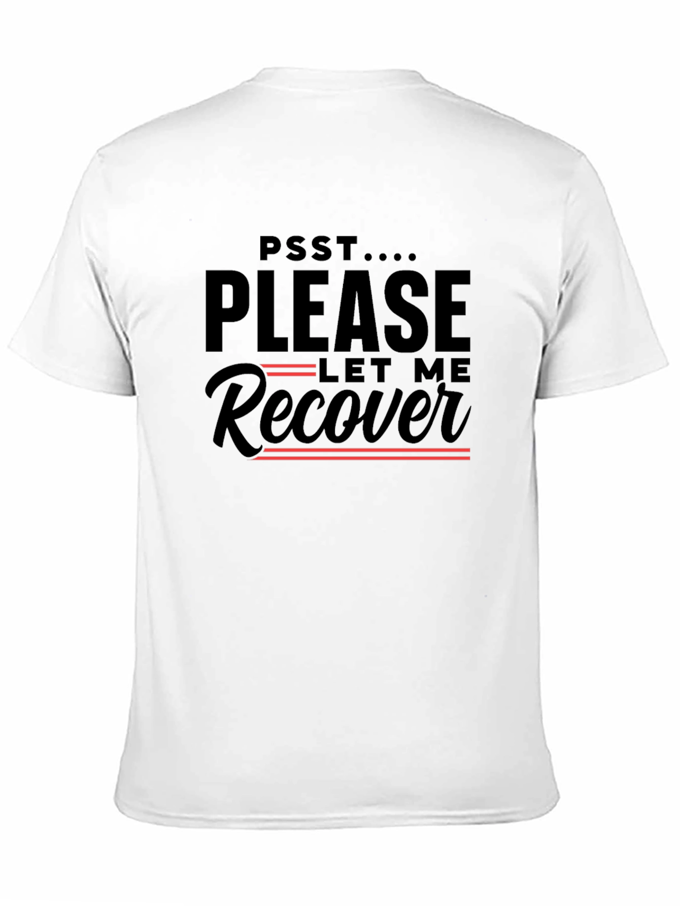 Black Please Let Me Recover Graphic T-Shirt view 11